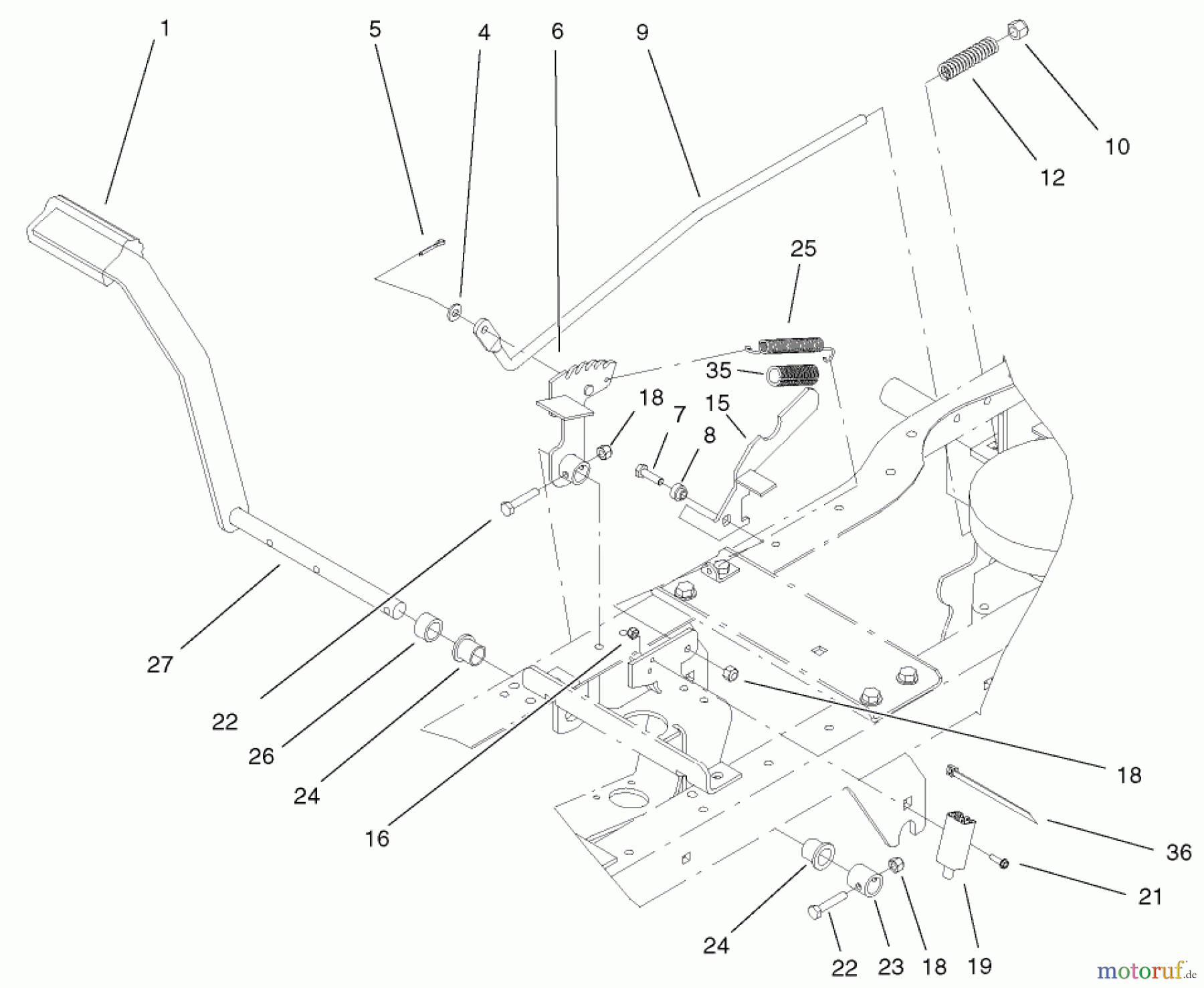  Toro Neu Mowers, Lawn & Garden Tractor Seite 1 72107 (268-HE) - Toro 268-HE Lawn and Garden Tractor, 2003 (230000001-230999999) HYDRAULIC BRAKE ASSEMBLY