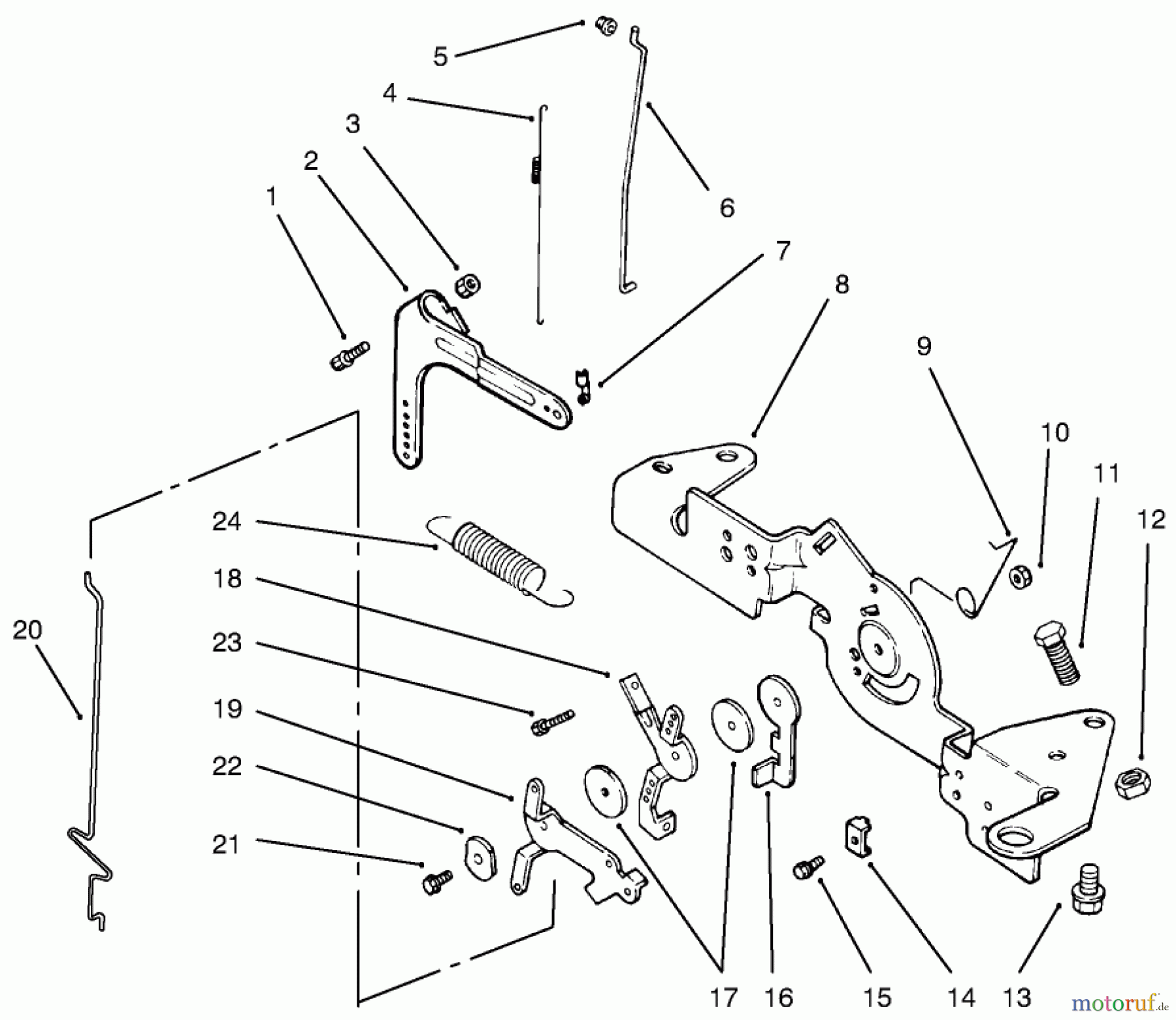  Toro Neu Mowers, Lawn & Garden Tractor Seite 1 72108 (270-H) - Toro 270-H Lawn and Garden Tractor, 2001 (210000001-210999999) ENGINE CONTROLS-KOHLER CV20S-PS65531 AND PS65532