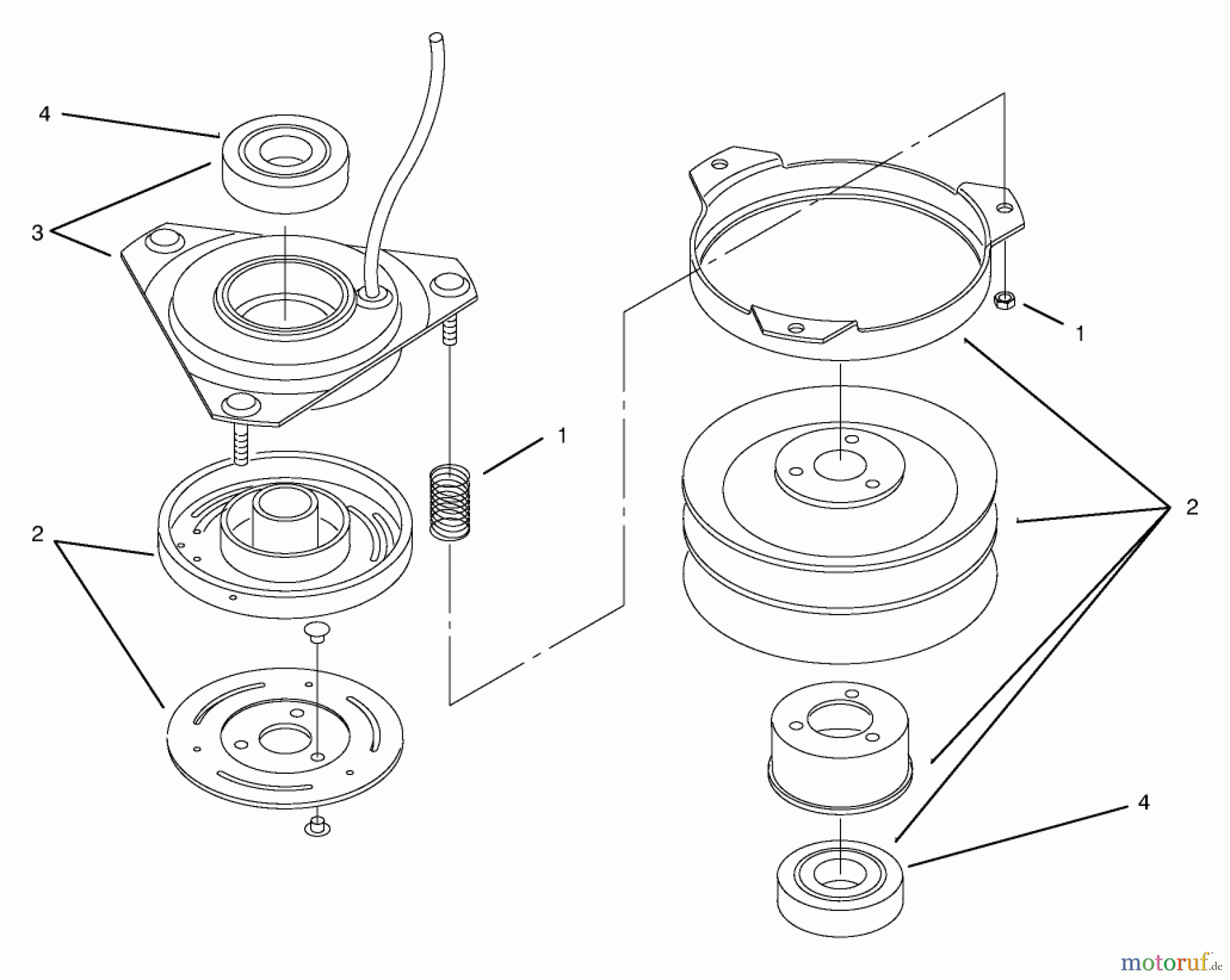  Toro Neu Mowers, Lawn & Garden Tractor Seite 1 72110 (270-H) - Toro 270-H Lawn and Garden Tractor, 1998 (8900001-8900599) CLUTCH 92-6885