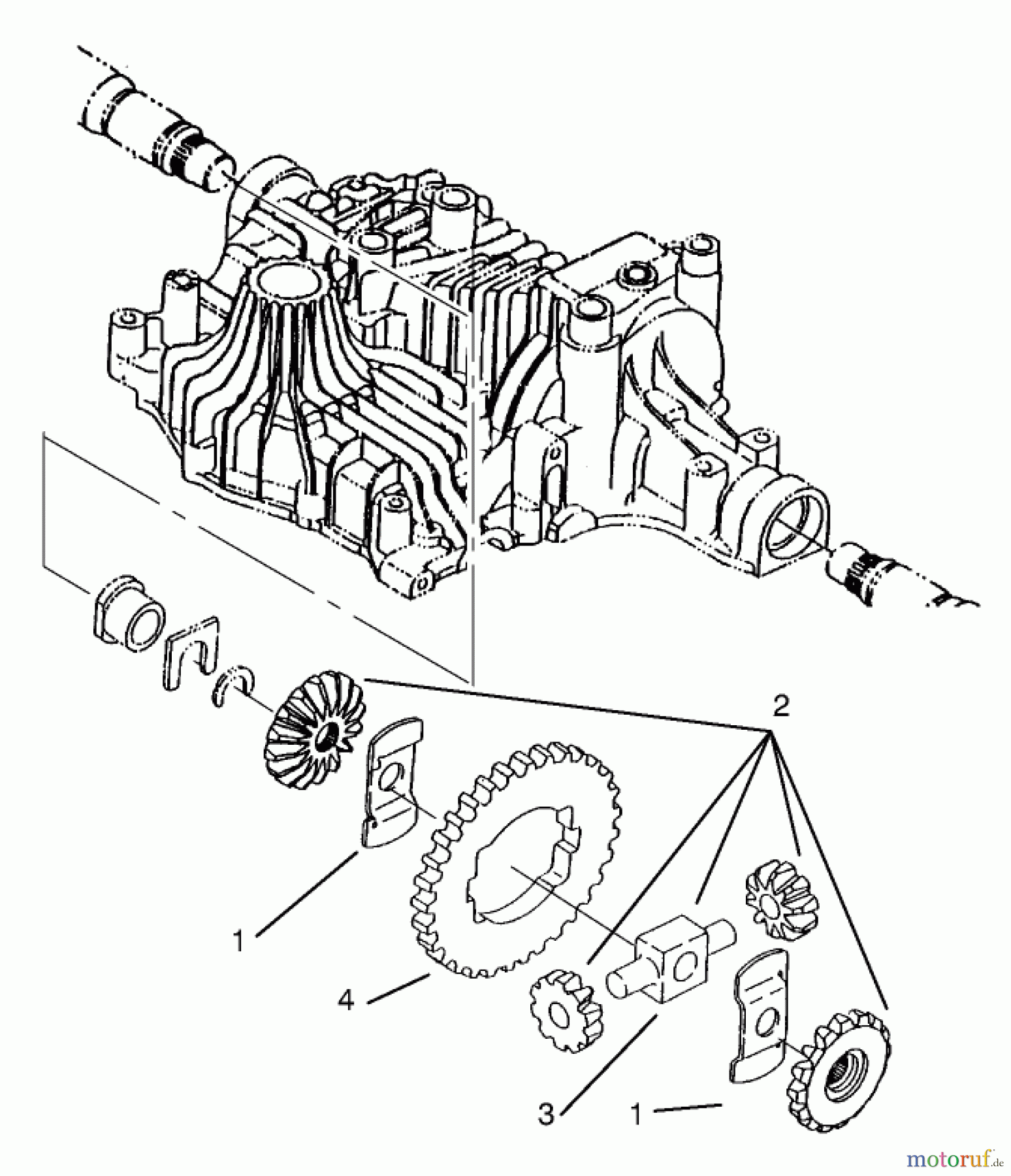  Toro Neu Mowers, Lawn & Garden Tractor Seite 1 72110 (270-H) - Toro 270-H Lawn and Garden Tractor, 1998 (8900600-8999999) DIFFERENTIAL GEAR