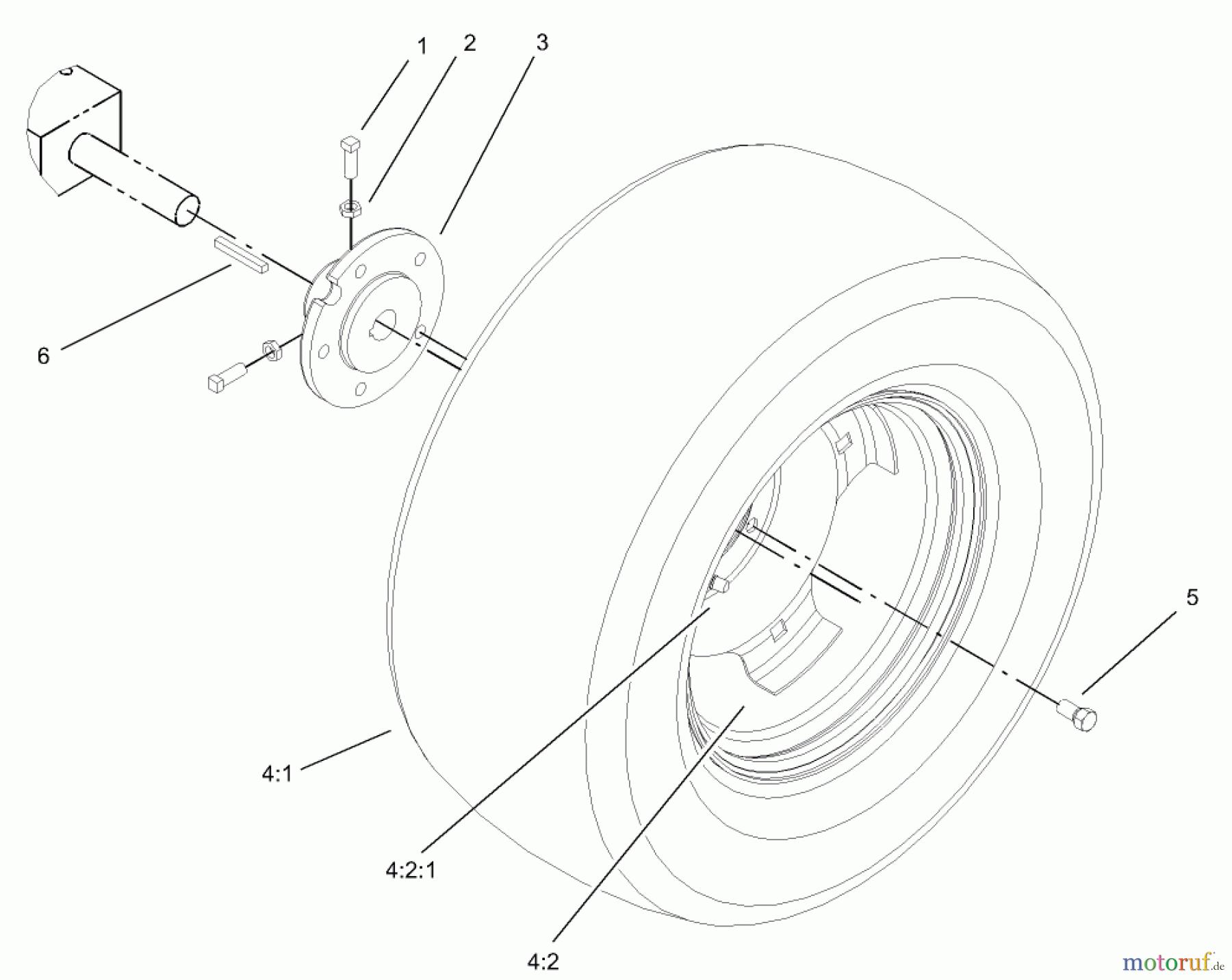  Toro Neu Mowers, Lawn & Garden Tractor Seite 1 72116 (270-HE) - Toro 270-HE Lawn and Garden Tractor, 2003 (230000001-230999999) REAR WHEEL ASSEMBLY