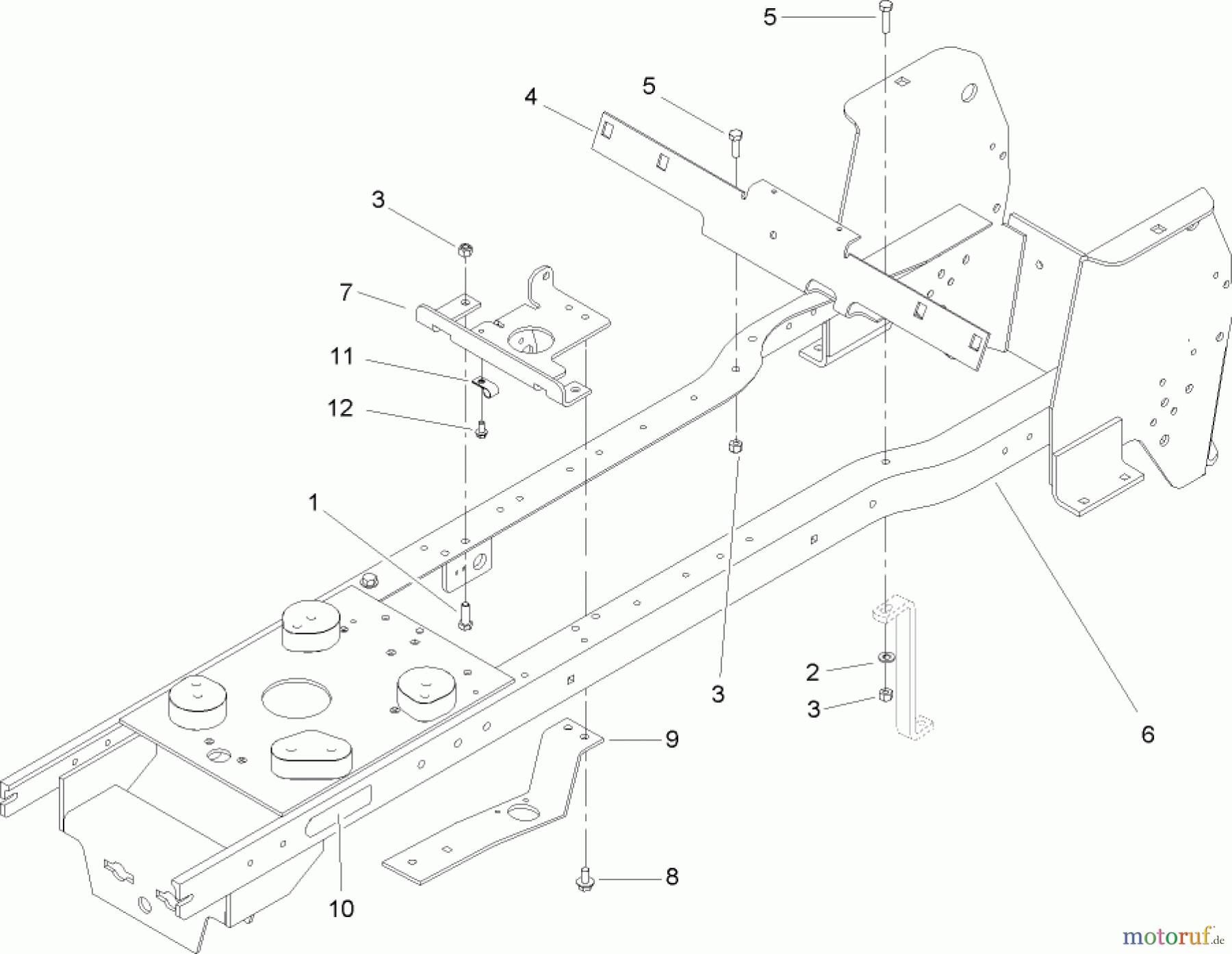  Toro Neu Mowers, Lawn & Garden Tractor Seite 1 72202 (419XT) - Toro 419XT Garden Tractor, 2004 (240000001-240999999) FRAME ASSEMBLY