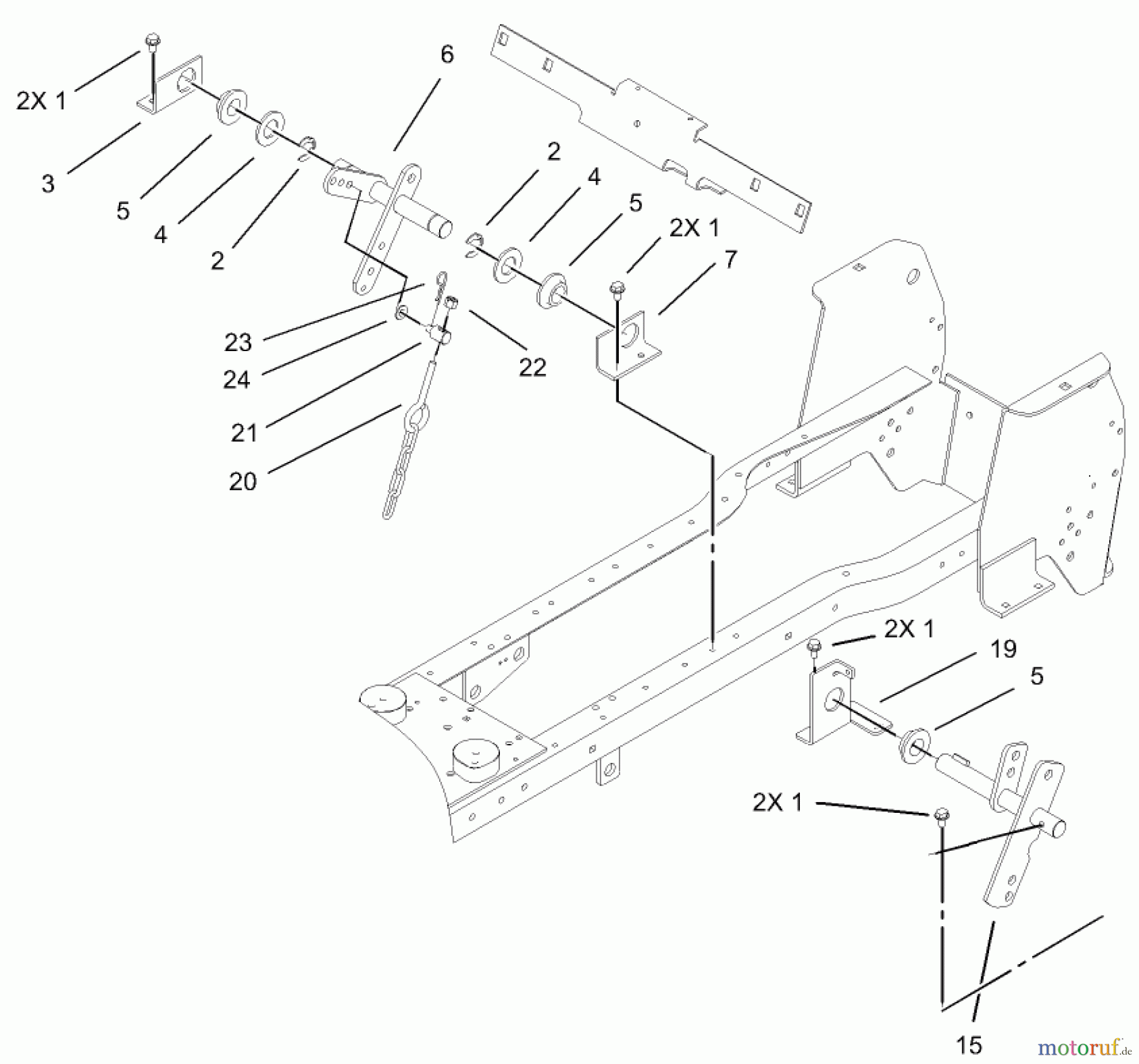  Toro Neu Mowers, Lawn & Garden Tractor Seite 1 72202 (419XT) - Toro 419XT Garden Tractor, 2004 (240000001-240999999) MANUAL LIFT LEVER ASSEMBLY