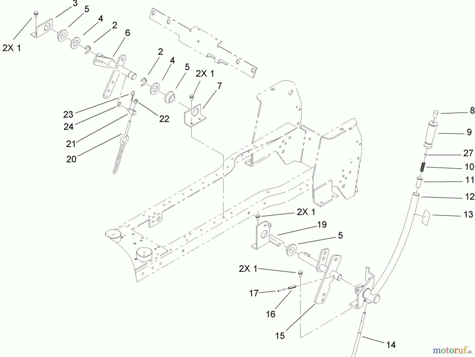  Toro Neu Mowers, Lawn & Garden Tractor Seite 1 72211 (420) - Toro 420 Garden Tractor, 2006 (260000001-260999999) MANUAL LIFT LEVER ASSEMBLY