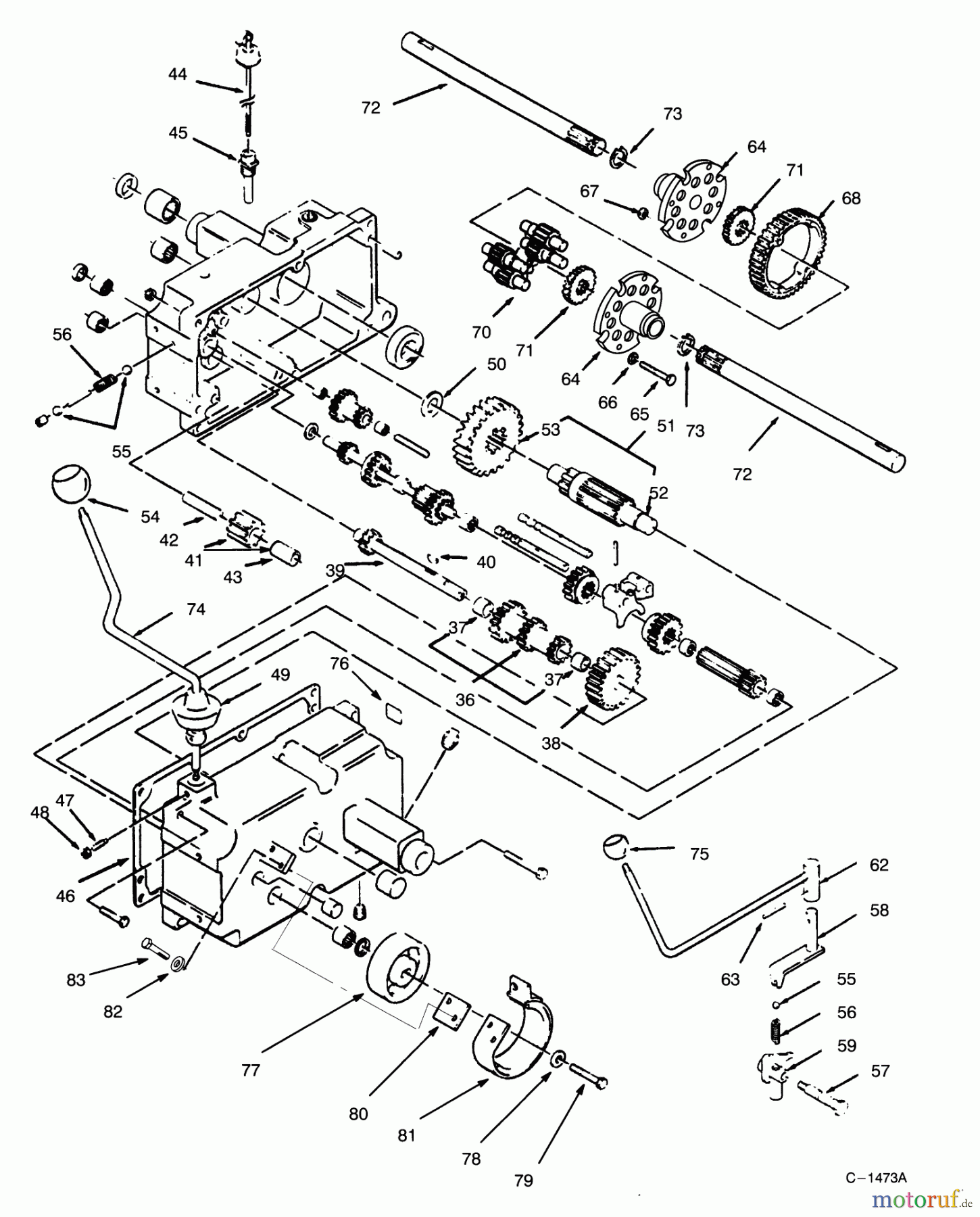  Toro Neu Mowers, Lawn & Garden Tractor Seite 1 73362 (312-8) - Toro 312-8 Garden Tractor, 1995 (5900001-5999999) TRANSMISSION 8-SPEED #2