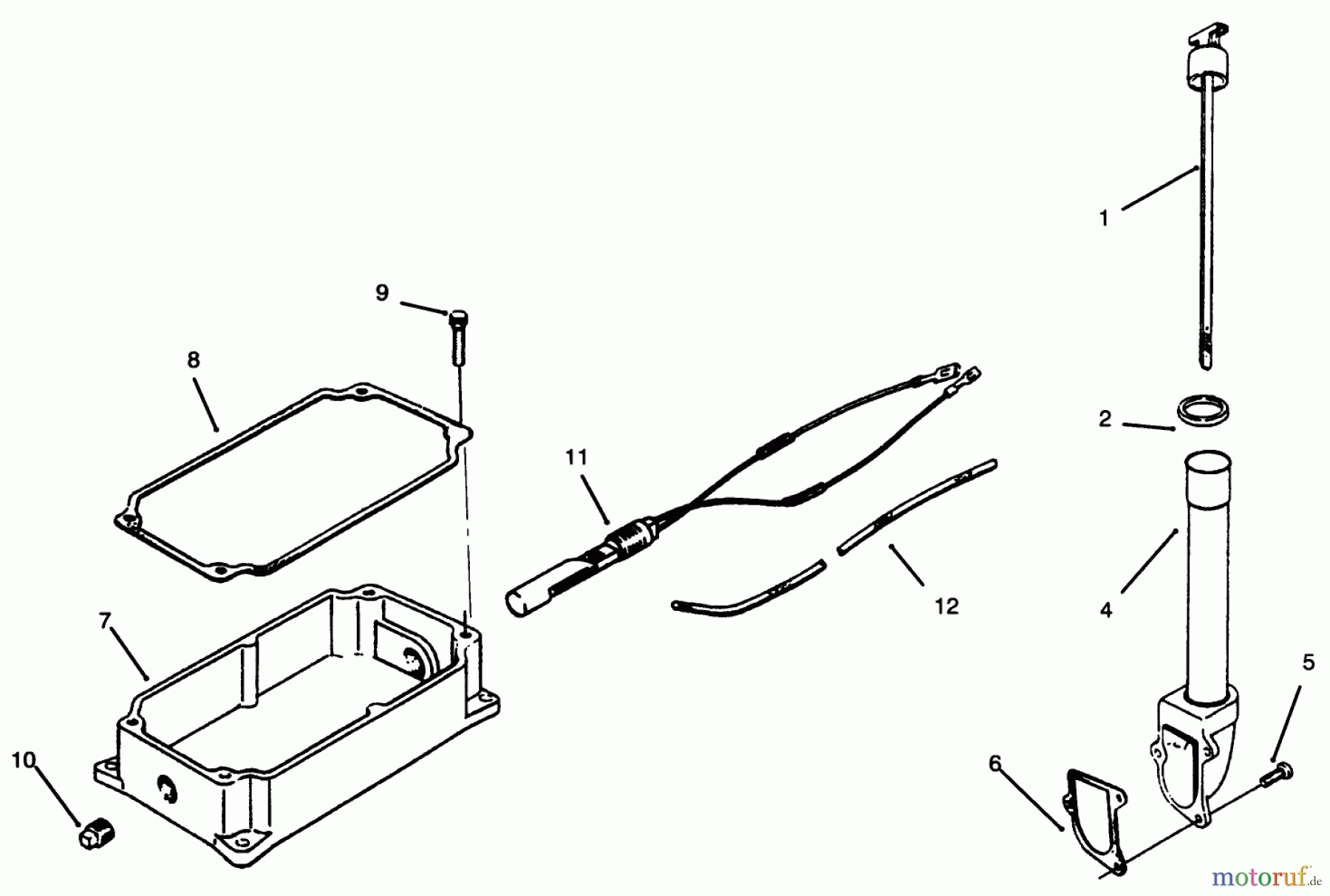  Toro Neu Mowers, Lawn & Garden Tractor Seite 1 73363 (312-8) - Toro 312-8 Garden Tractor, 1996 (6900001-6999999) OIL PAN AND DIPSTICK