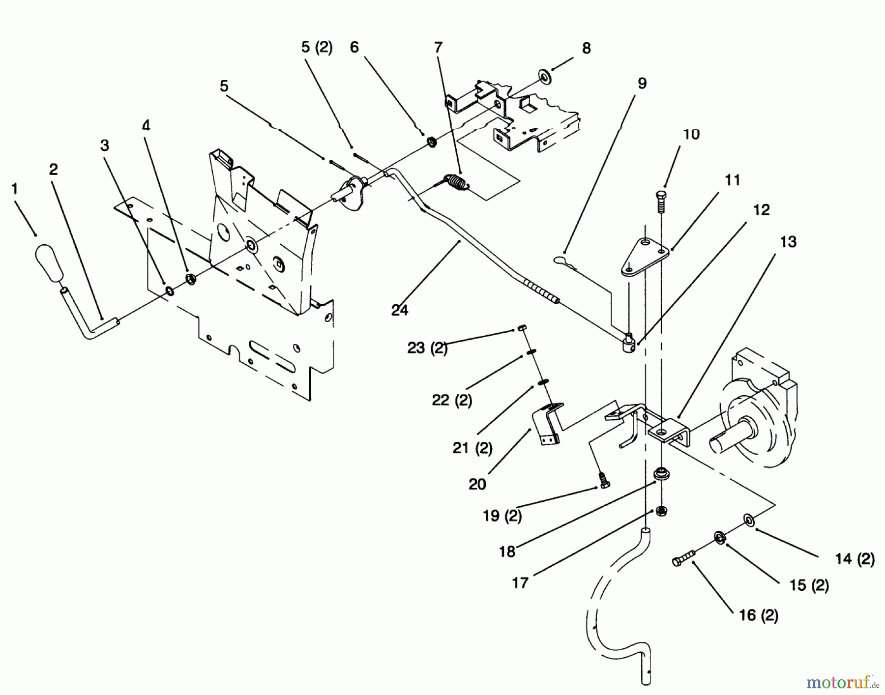  Toro Neu Mowers, Lawn & Garden Tractor Seite 1 73363 (312-8) - Toro 312-8 Garden Tractor, 1996 (6900001-6999999) PTO CLUTCH LINKAGE