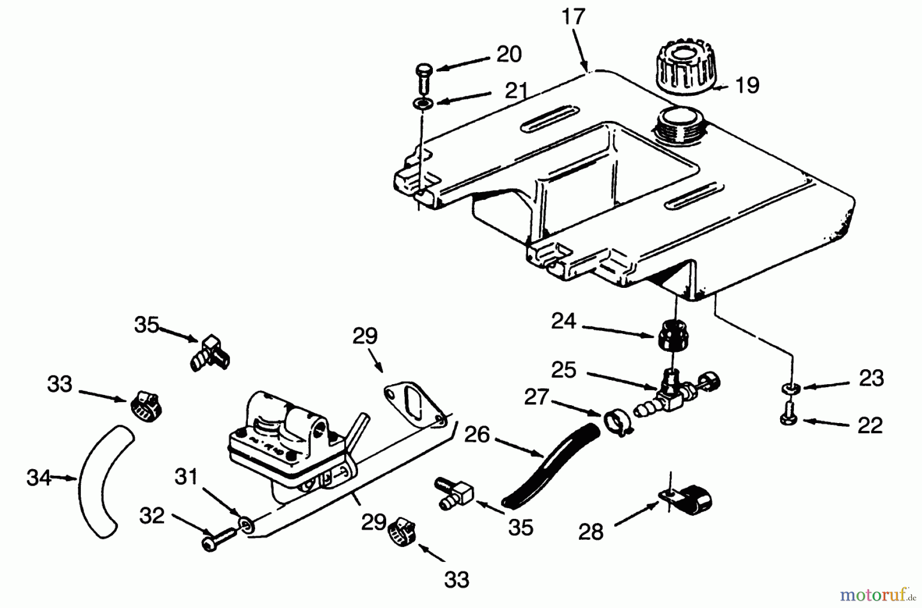  Toro Neu Mowers, Lawn & Garden Tractor Seite 1 73380 (312-8) - Toro 312-8 Garden Tractor, 1993 (3900001-3999999) FUEL SYSTEM