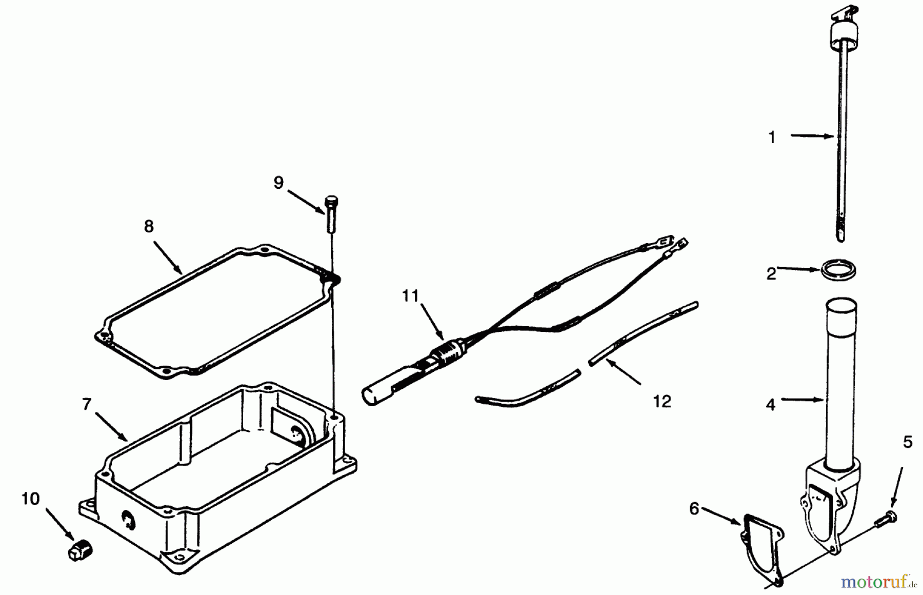  Toro Neu Mowers, Lawn & Garden Tractor Seite 1 73380 (312-8) - Toro 312-8 Garden Tractor, 1994 (4900001-4999999) OIL PAN AND DIPSTICK