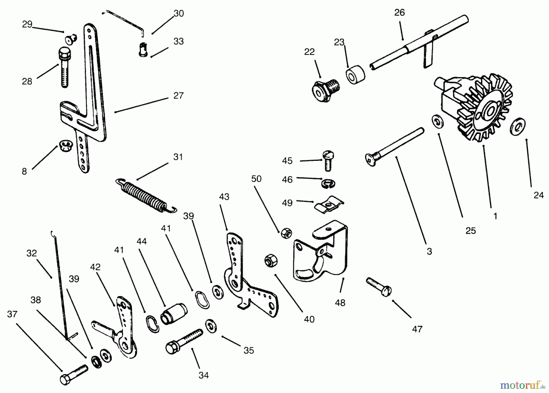  Toro Neu Mowers, Lawn & Garden Tractor Seite 1 73402 (314-8) - Toro 314-8 Garden Tractor, 1996 (6900001-6999999) GOVERNOR LINKAGE