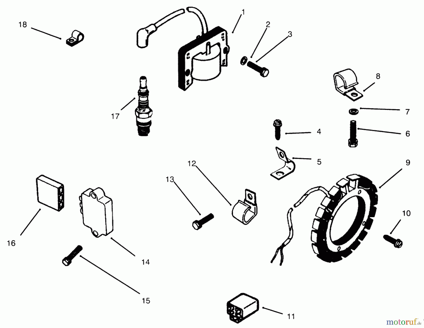  Toro Neu Mowers, Lawn & Garden Tractor Seite 1 73402 (314-8) - Toro 314-8 Garden Tractor, 1996 (6900001-6999999) IGNITION SYSTEM