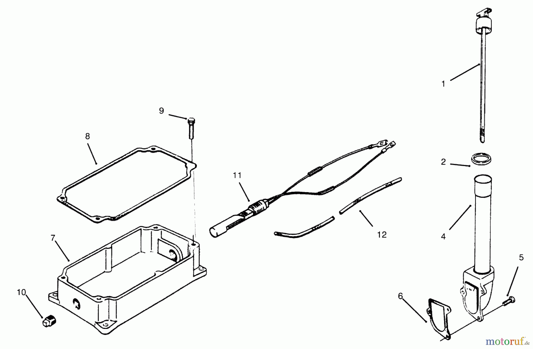  Toro Neu Mowers, Lawn & Garden Tractor Seite 1 73402 (314-8) - Toro 314-8 Garden Tractor, 1996 (6900001-6999999) OIL PAN AND DIPSTICK