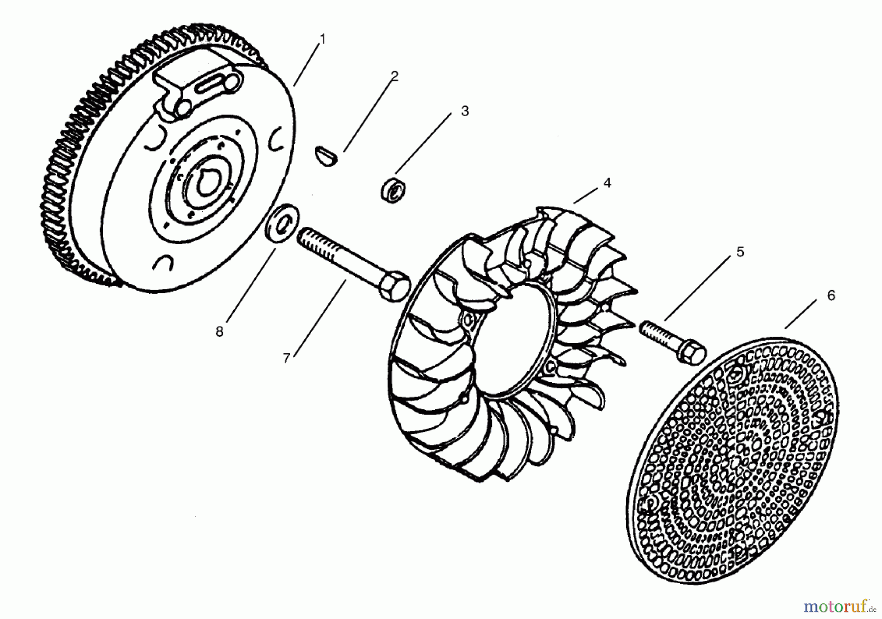  Toro Neu Mowers, Lawn & Garden Tractor Seite 1 73402 (314-8) - Toro 314-8 Garden Tractor, 1997 (7900001-7999999) FLYWHEEL