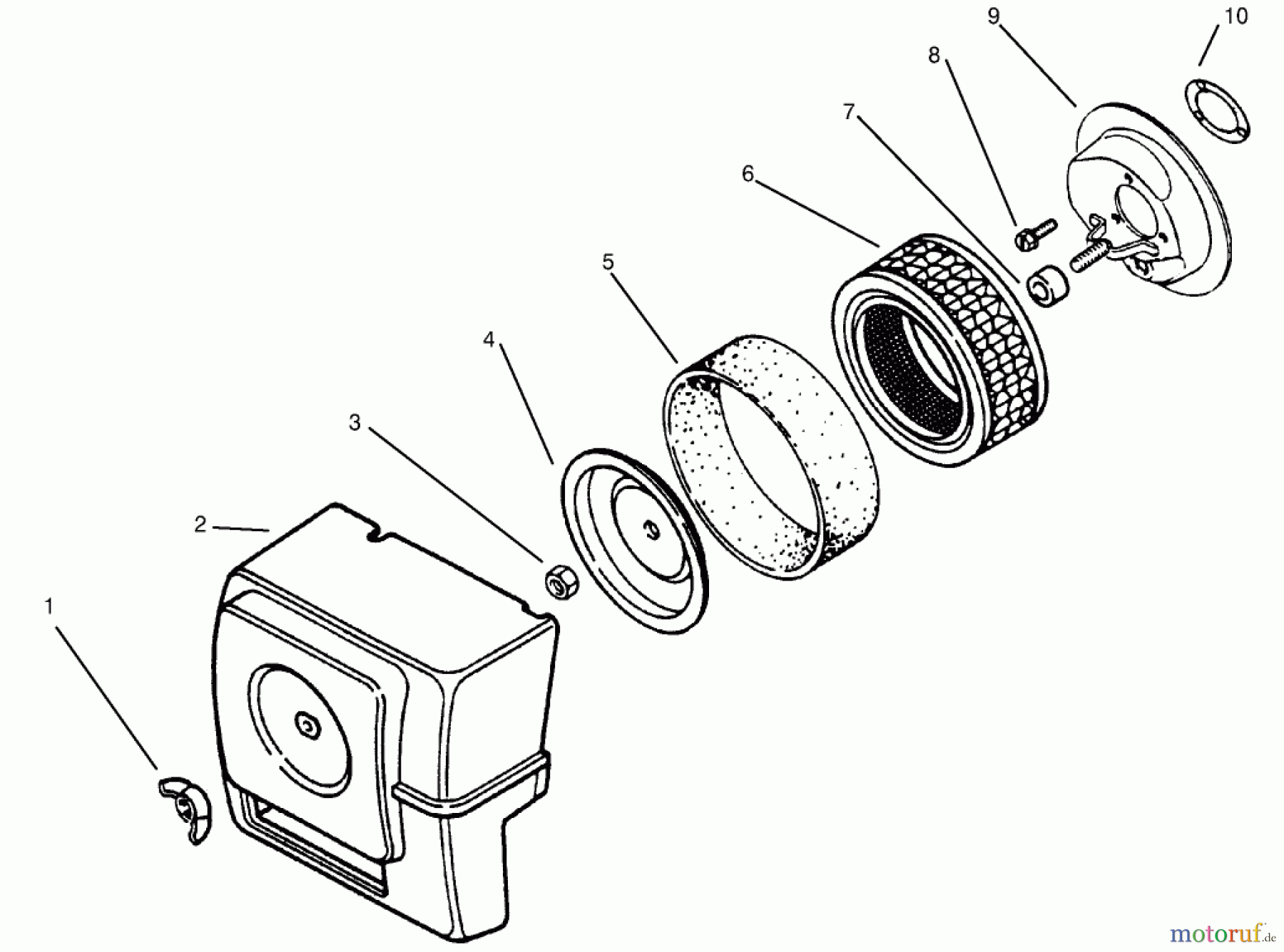  Toro Neu Mowers, Lawn & Garden Tractor Seite 1 73403 (314-H) - Toro 314-H Garden Tractor, 1996 (6900001-6999999) AIR CLEANER KOHLER MODEL MS14S-TS601559