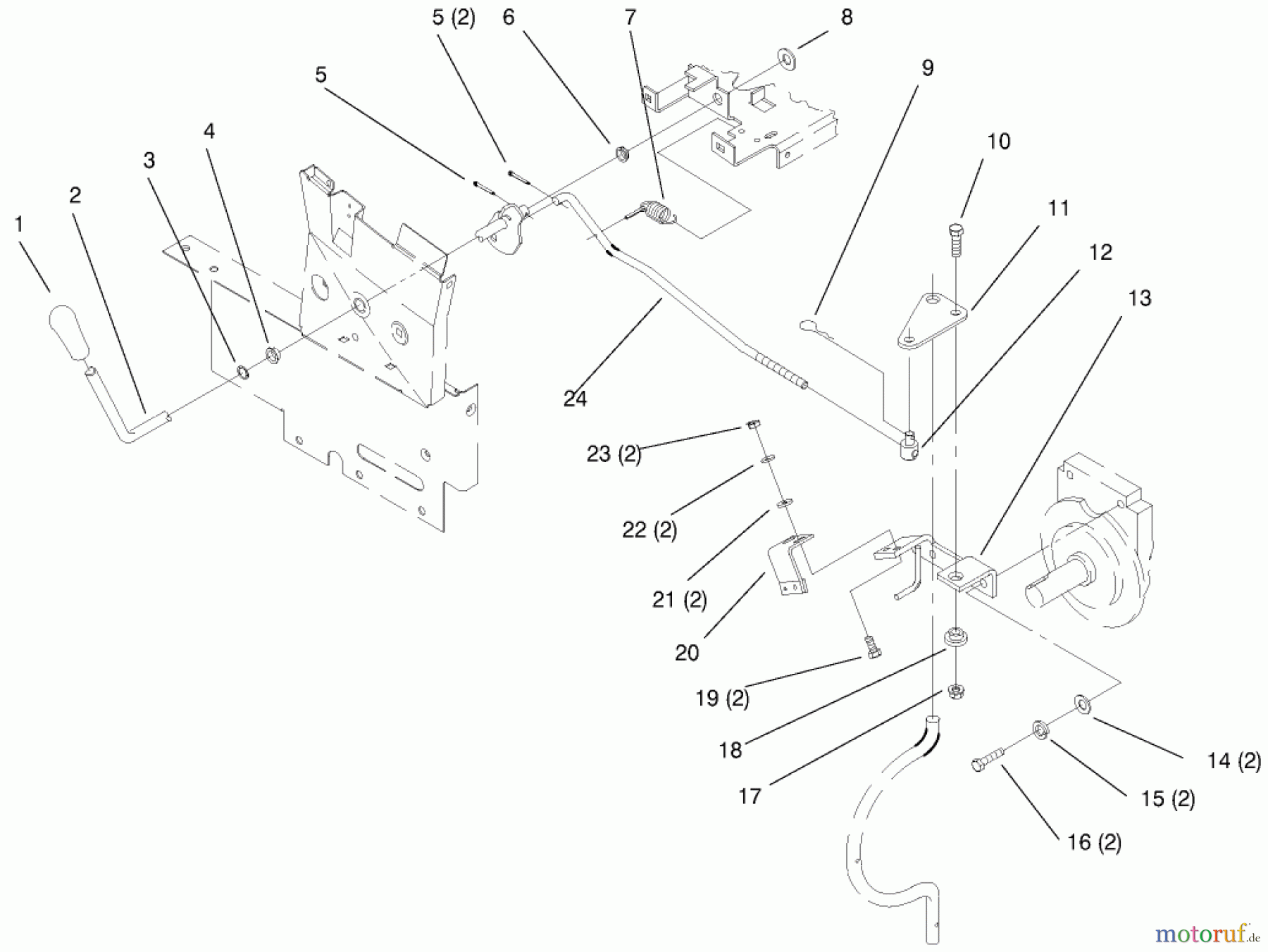  Toro Neu Mowers, Lawn & Garden Tractor Seite 1 73403 (314-H) - Toro 314-H Garden Tractor, 1996 (6900001-6999999) PTO CLUTCH LINKAGE