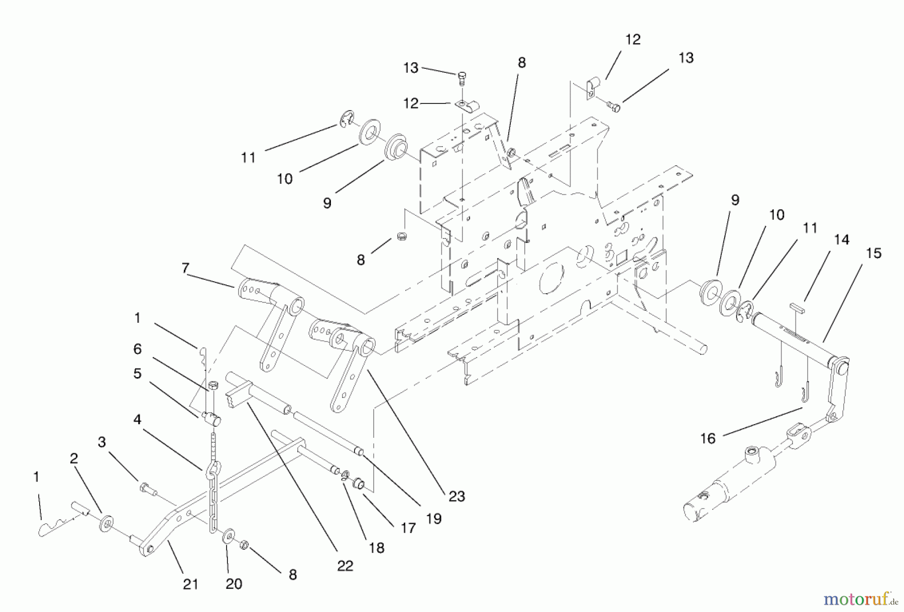  Toro Neu Mowers, Lawn & Garden Tractor Seite 1 73403 (314-H) - Toro 314-H Garden Tractor, 1997 (7900001-7999999) HYDRAULIC LIFT SYSTEM #2