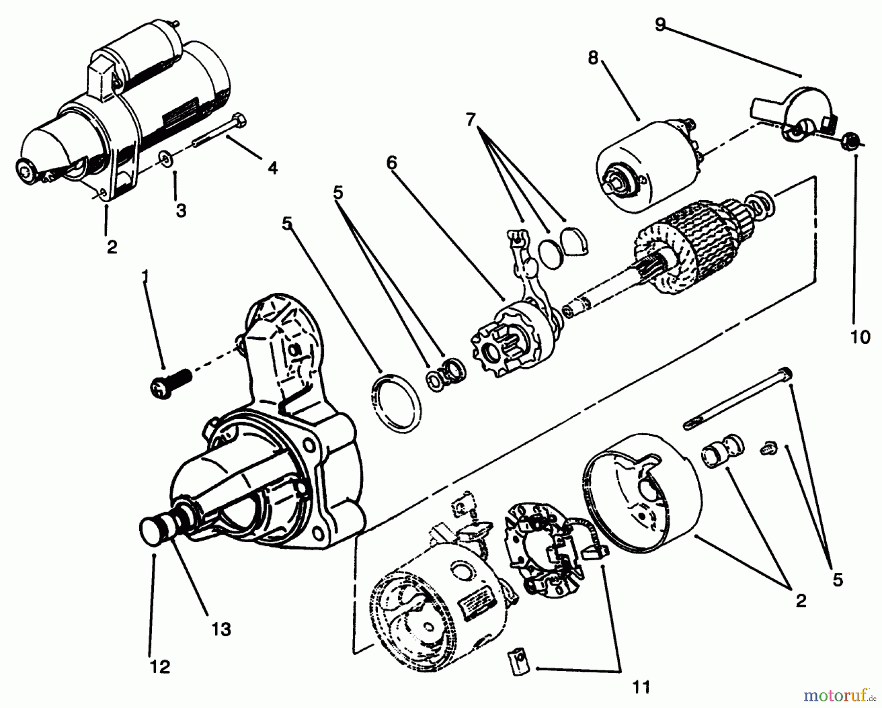  Toro Neu Mowers, Lawn & Garden Tractor Seite 1 73420 (416-8) - Toro 416-8 Garden Tractor, 1996 (6900001-6999999) STARTER