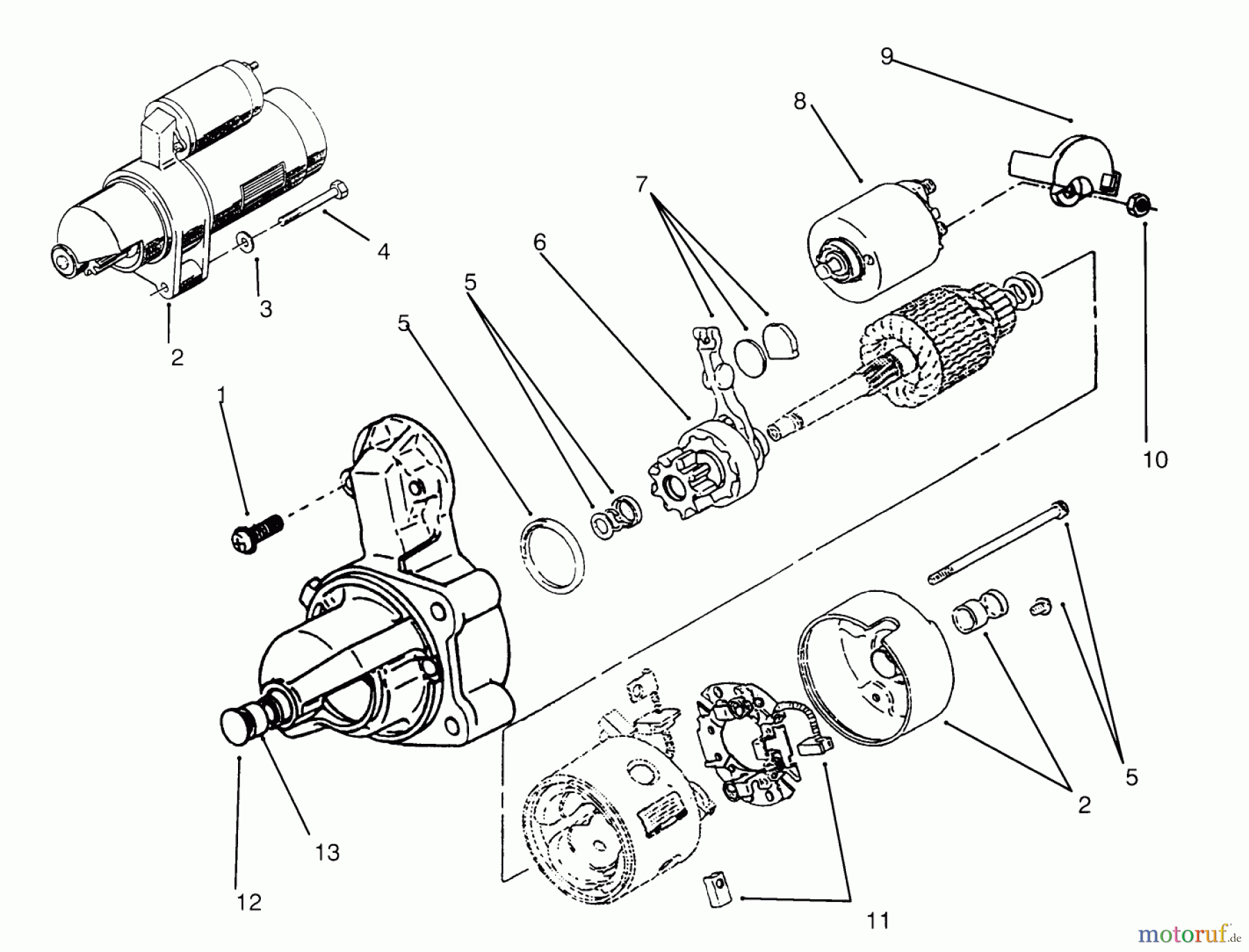  Toro Neu Mowers, Lawn & Garden Tractor Seite 1 73421 (416-H) - Toro 416-H Garden Tractor, 1994 (4900001-4999999) STARTER