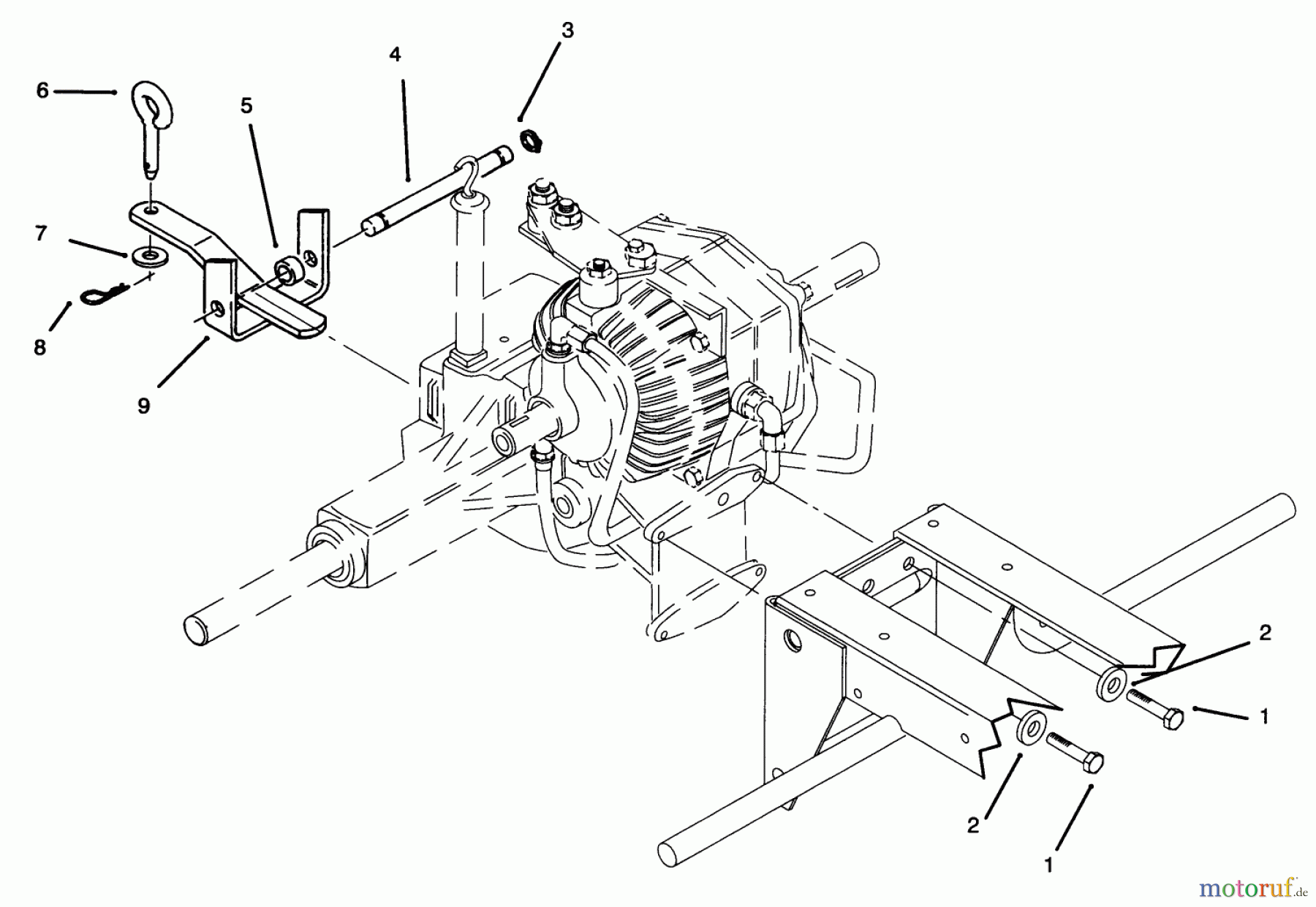  Toro Neu Mowers, Lawn & Garden Tractor Seite 1 73421 (416-H) - Toro 416-H Garden Tractor, 1995 (5901047-5999999) REAR HITCH ASSEMBLY