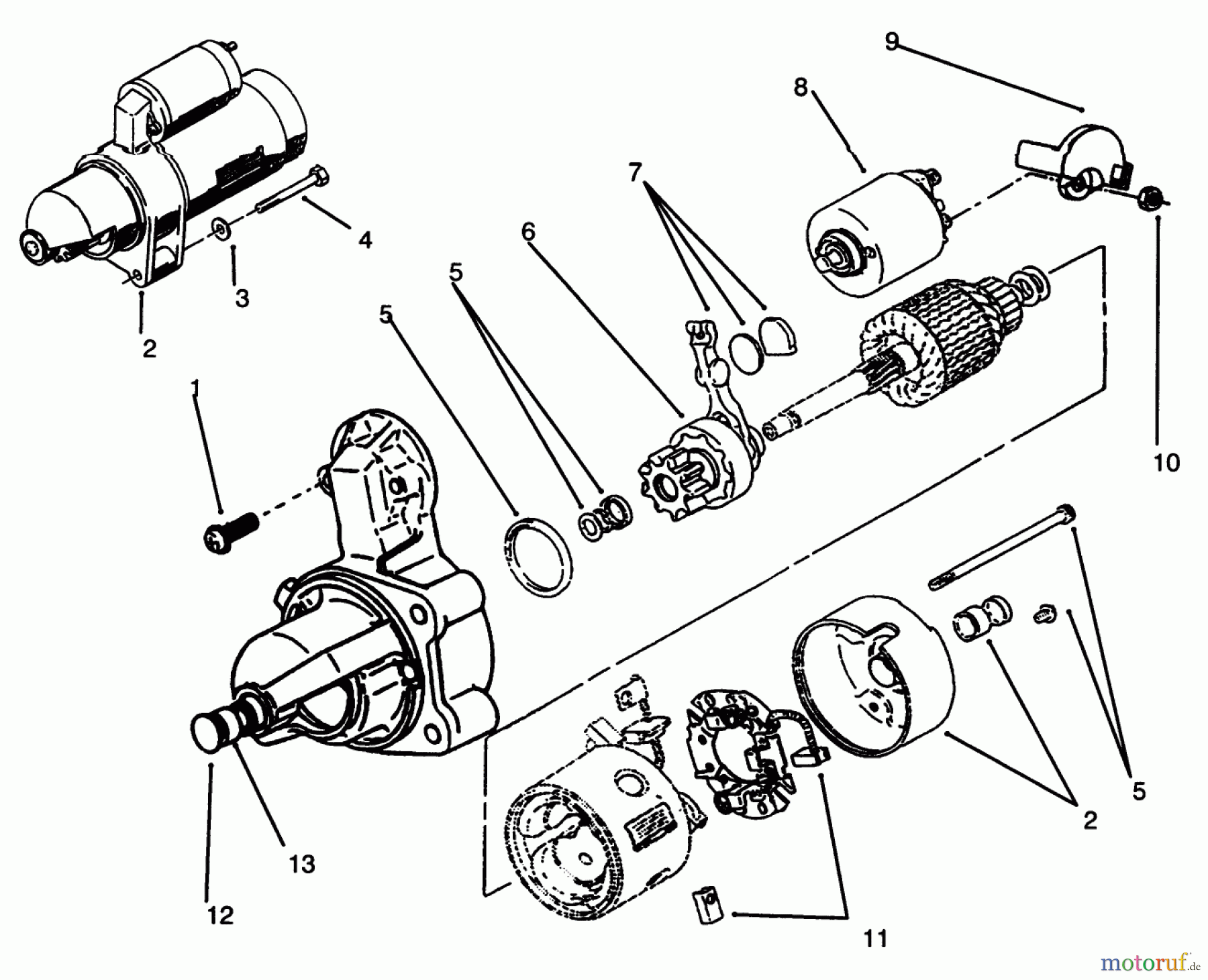  Toro Neu Mowers, Lawn & Garden Tractor Seite 1 73421 (416-H) - Toro 416-H Garden Tractor, 1995 (5901047-5999999) STARTER