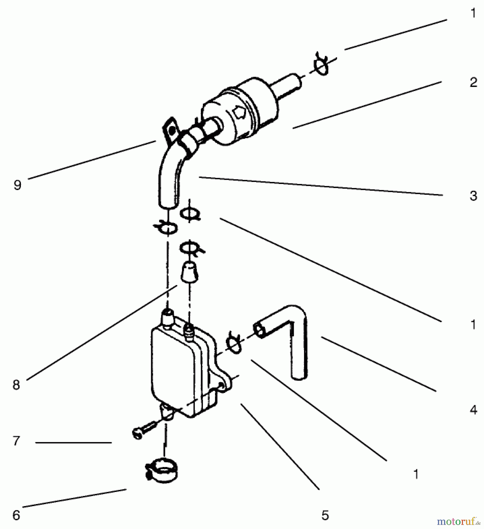  Toro Neu Mowers, Lawn & Garden Tractor Seite 1 73423 (416-H) - Toro 416-H Garden Tractor, 1997 (7900001-7999999) FUEL FILTER & PUMP