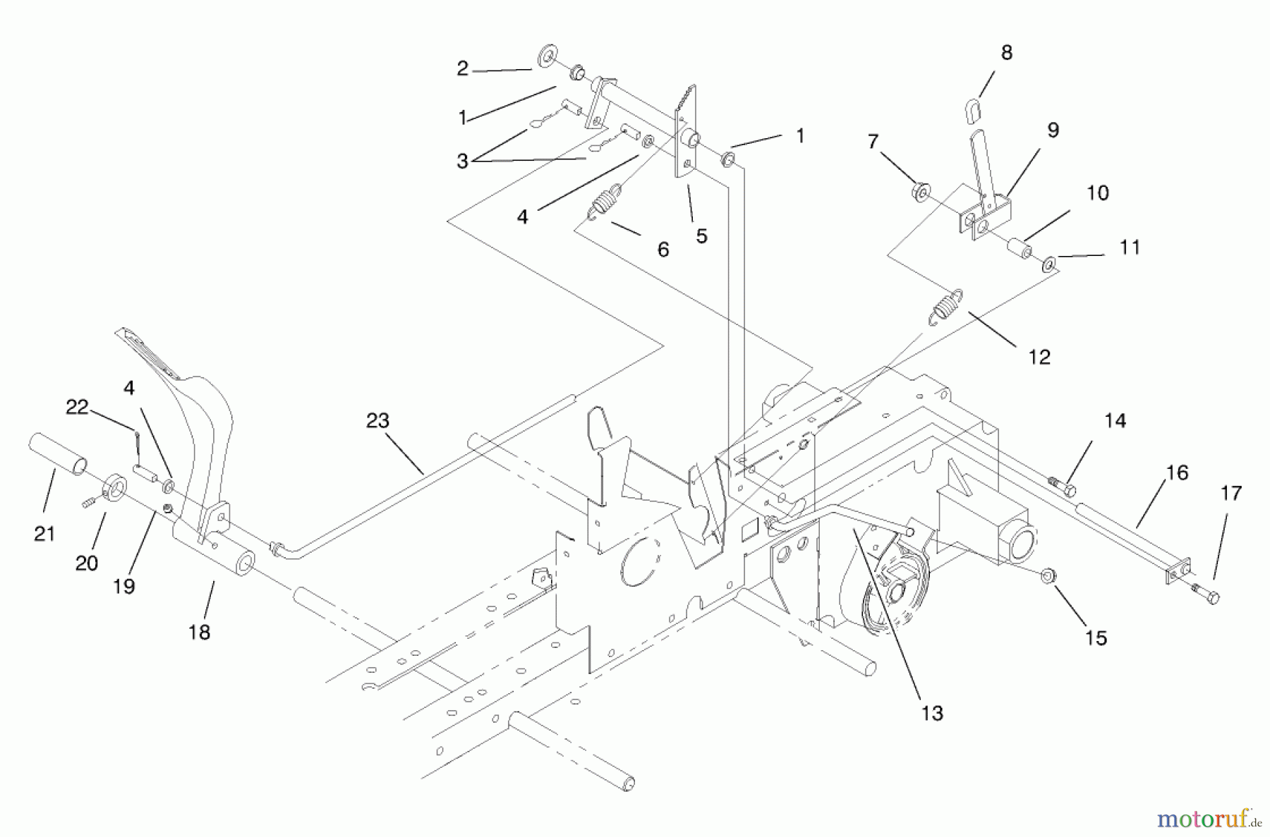  Toro Neu Mowers, Lawn & Garden Tractor Seite 1 73428 (312-8) - Toro 312-8 Garden Tractor, 1998 (8900500-8999999) BRAKE SYSTEM