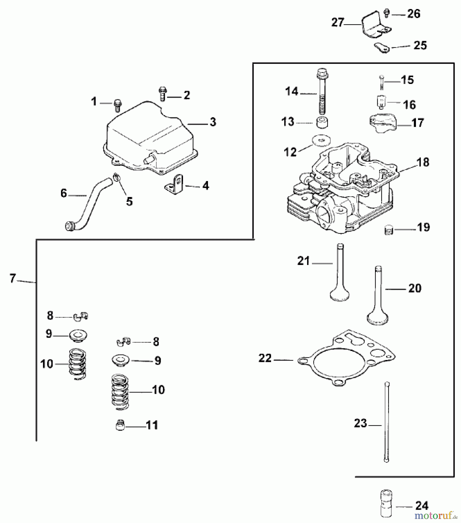  Toro Neu Mowers, Lawn & Garden Tractor Seite 1 73449 (314-8) - Toro 314-8 Garden Tractor, 1999 (9900001-9999999) CYLINDER HEAD/VALVE & BREATHER (MODEL 73429 ONLY)