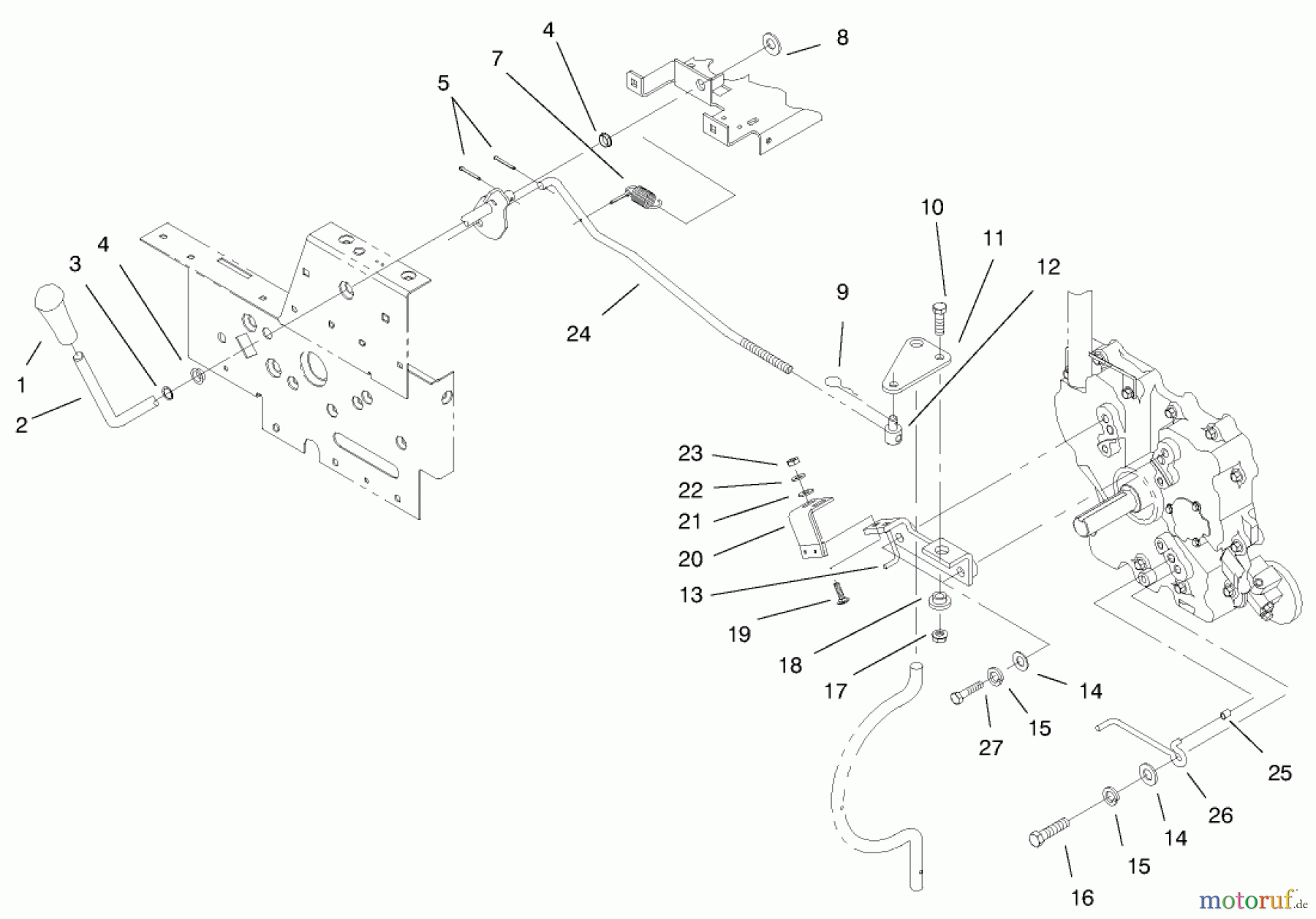  Toro Neu Mowers, Lawn & Garden Tractor Seite 1 73429 (312-8) - Toro 312-8 Garden Tractor, 1999 (9900001-9999999) PTO CLUTCH SYSTEM & BELT GUIDE ASSEMBLY