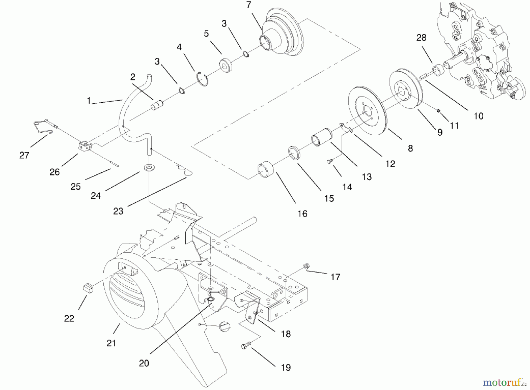  Toro Neu Mowers, Lawn & Garden Tractor Seite 1 73429 (312-8) - Toro 312-8 Garden Tractor, 2000 (200000001-200999999) PTO CLUTCH & COVER ASSEMBLY