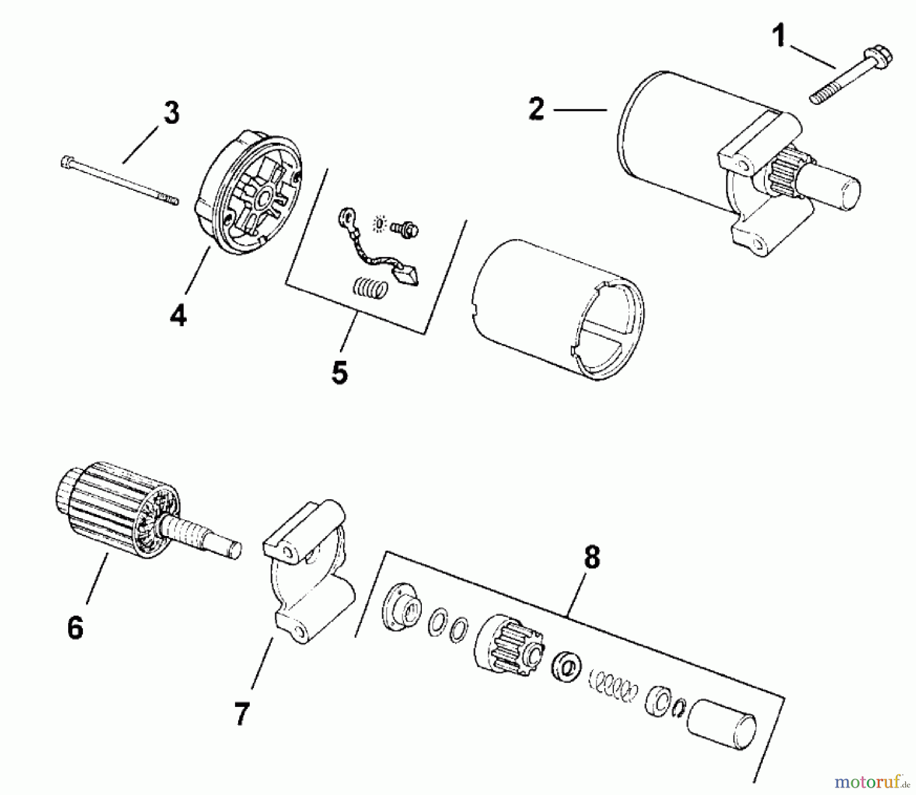  Toro Neu Mowers, Lawn & Garden Tractor Seite 1 73429 (312-8) - Toro 312-8 Garden Tractor, 2000 (200000001-200999999) STARTER (MODEL 73449 ONLY)