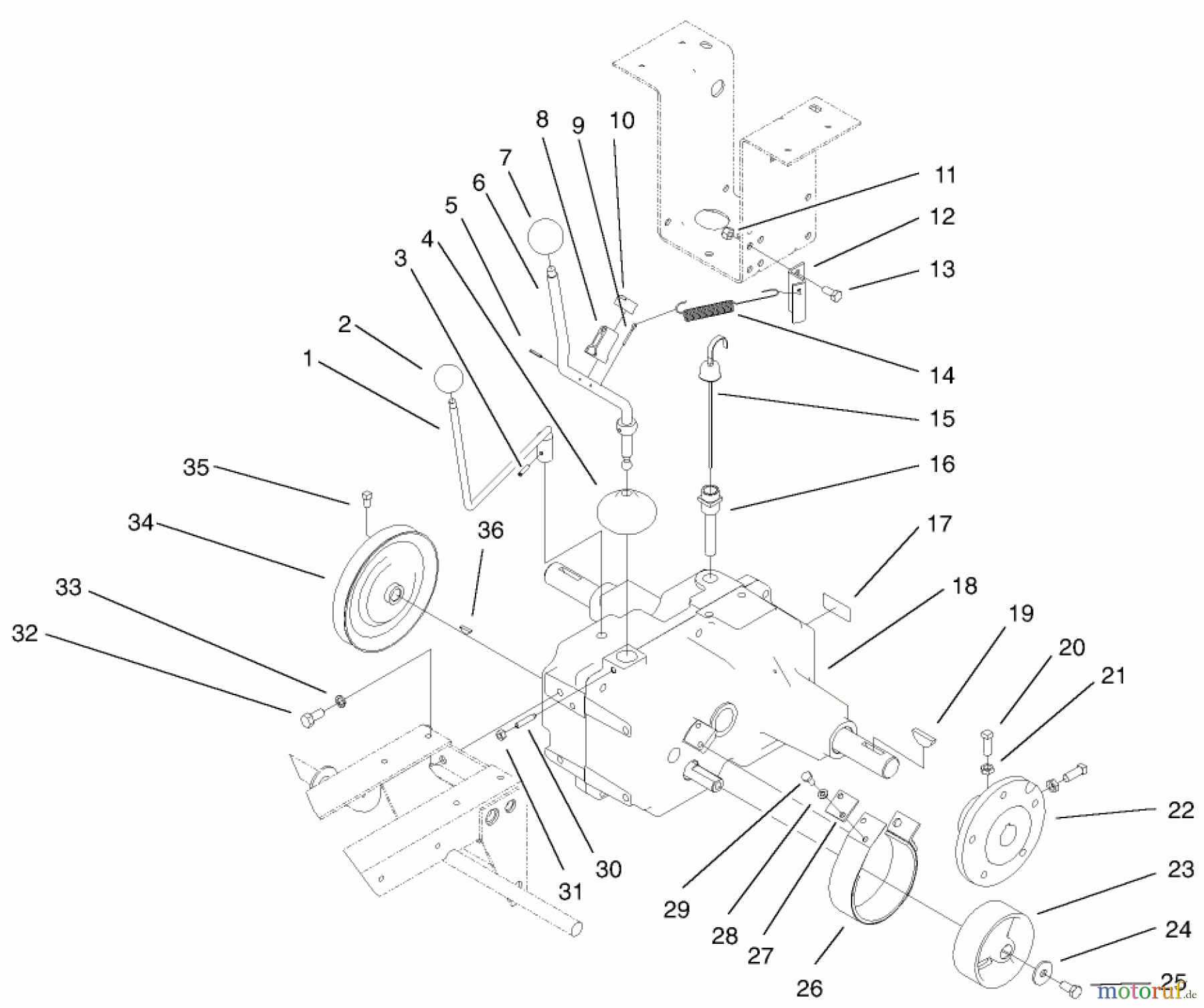  Toro Neu Mowers, Lawn & Garden Tractor Seite 1 73450 (315-8) - Toro 315-8 Garden Tractor, 2002 (220000001-220999999) TRANSAXLE ASSEMBLY