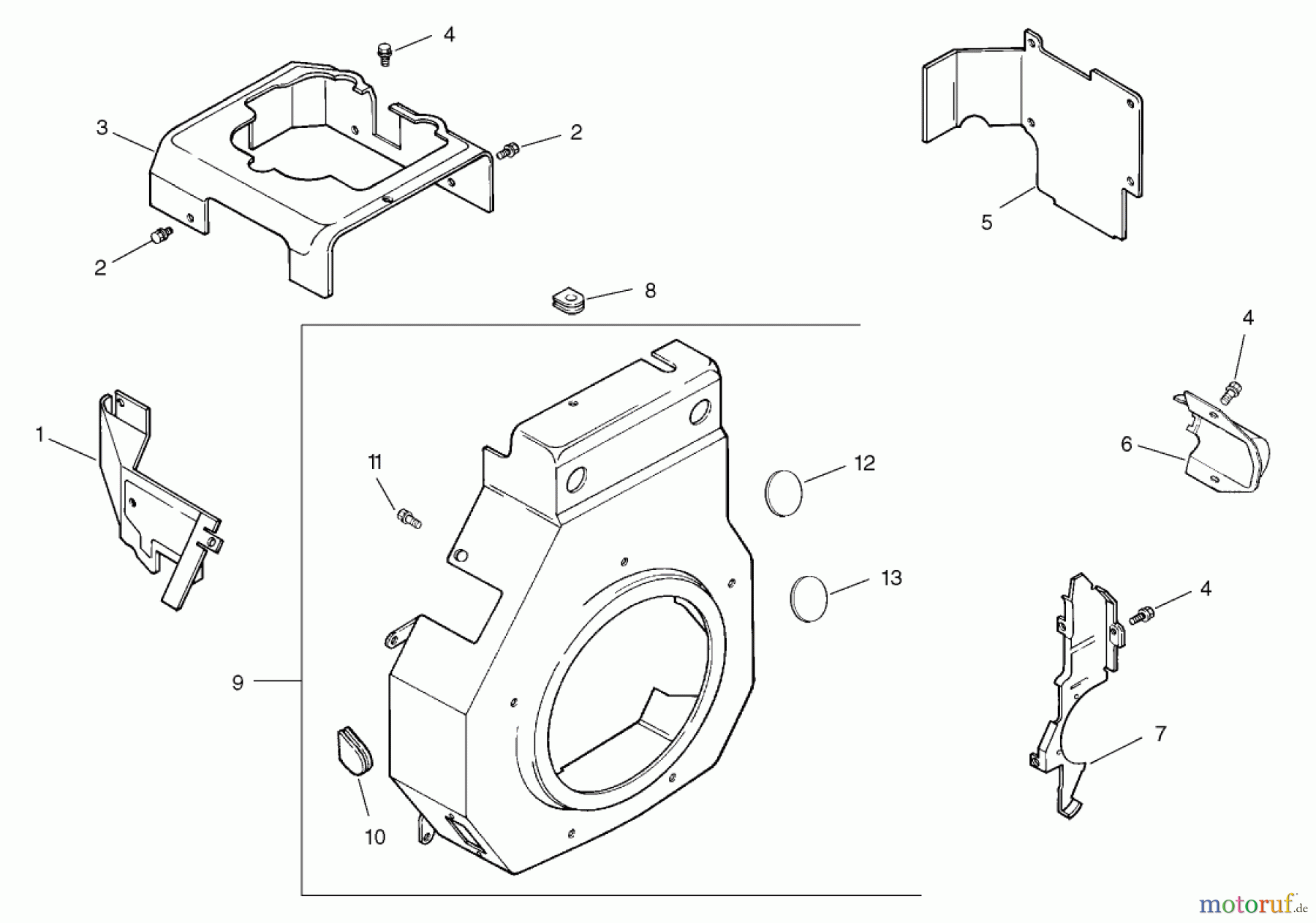  Toro Neu Mowers, Lawn & Garden Tractor Seite 1 73450 (315-8) - Toro 315-8 Garden Tractor, 2004 (240000001-240999999) BLOWER HOUSING ASSEMBLY KOHLER CH15S-44533