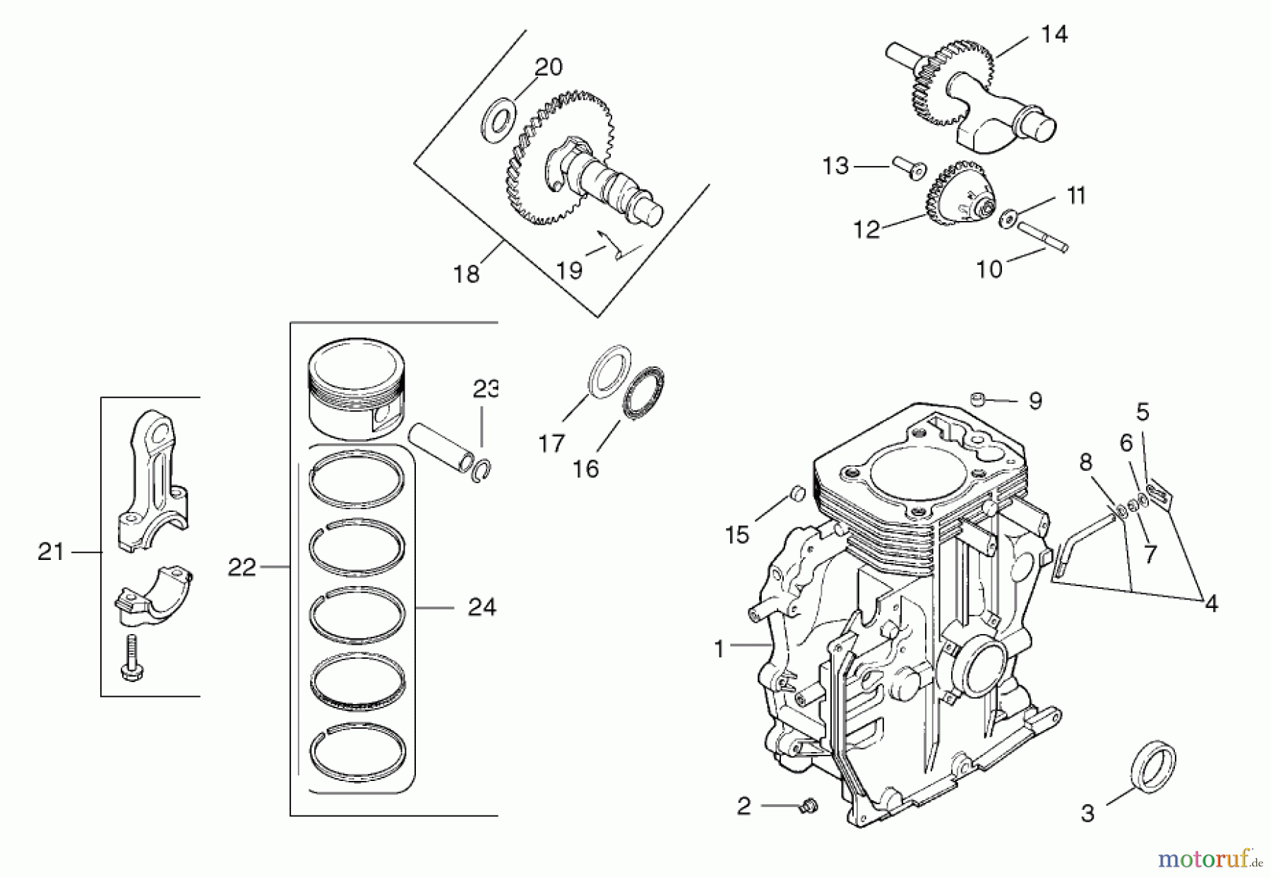  Toro Neu Mowers, Lawn & Garden Tractor Seite 1 73450 (315-8) - Toro 315-8 Garden Tractor, 2004 (240000001-240999999) CRANKCASE ASSEMBLY KOHLER CH15S-44533