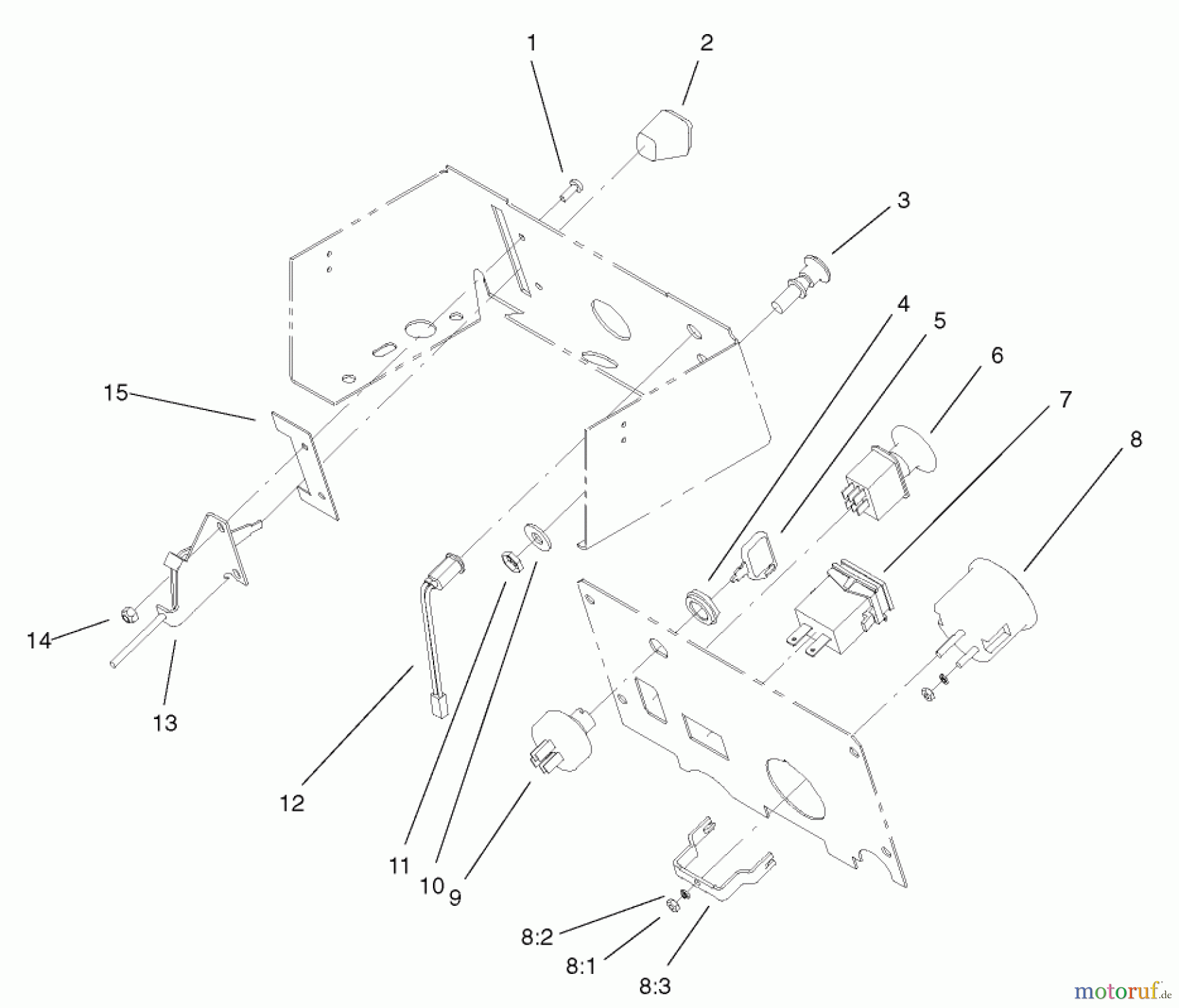  Toro Neu Mowers, Lawn & Garden Tractor Seite 1 73450 (315-8) - Toro 315-8 Garden Tractor, 2004 (240000001-240999999) GAUGE, WARNING LIGHT AND CONTROL ASSEMBLY