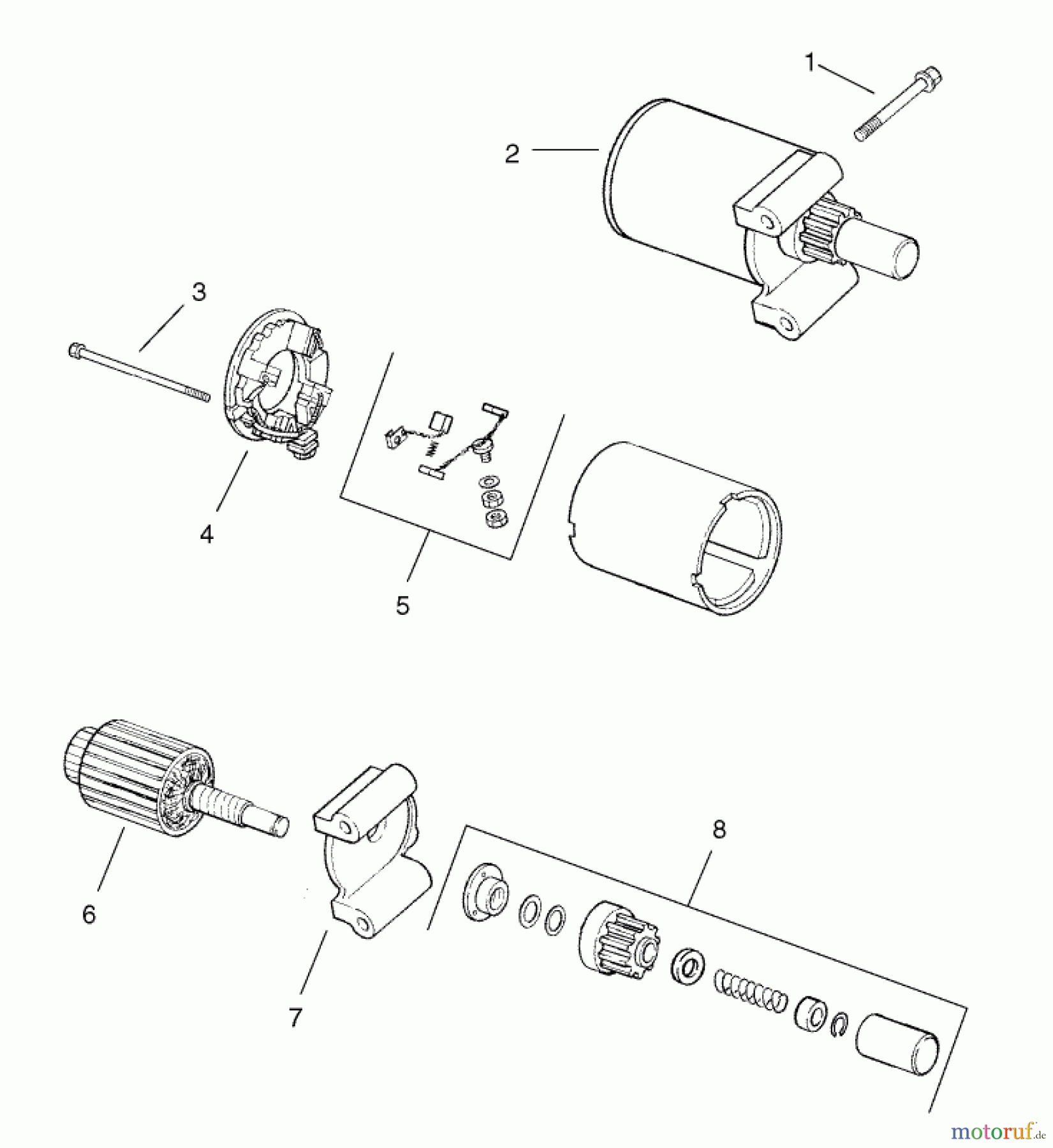  Toro Neu Mowers, Lawn & Garden Tractor Seite 1 73450 (315-8) - Toro 315-8 Garden Tractor, 2004 (240000001-240999999) STARTER ASSEMBLY KOHLER CH15S-44533