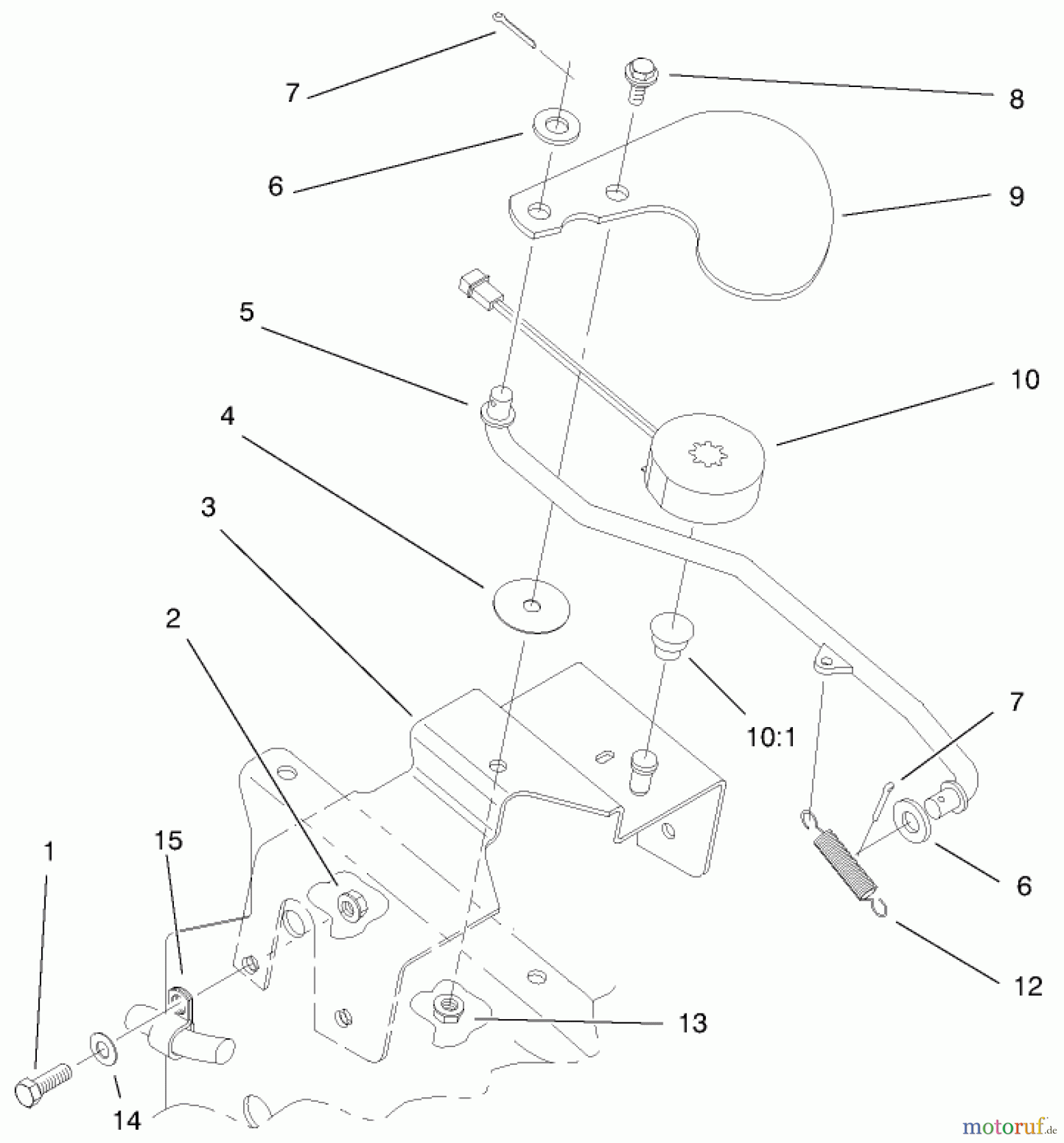  Toro Neu Mowers, Lawn & Garden Tractor Seite 1 73470 (518xi) - Toro 518xi Garden Tractor, 1998 (8900001-8999999) CRUISE CONTROL ASSEMBLY