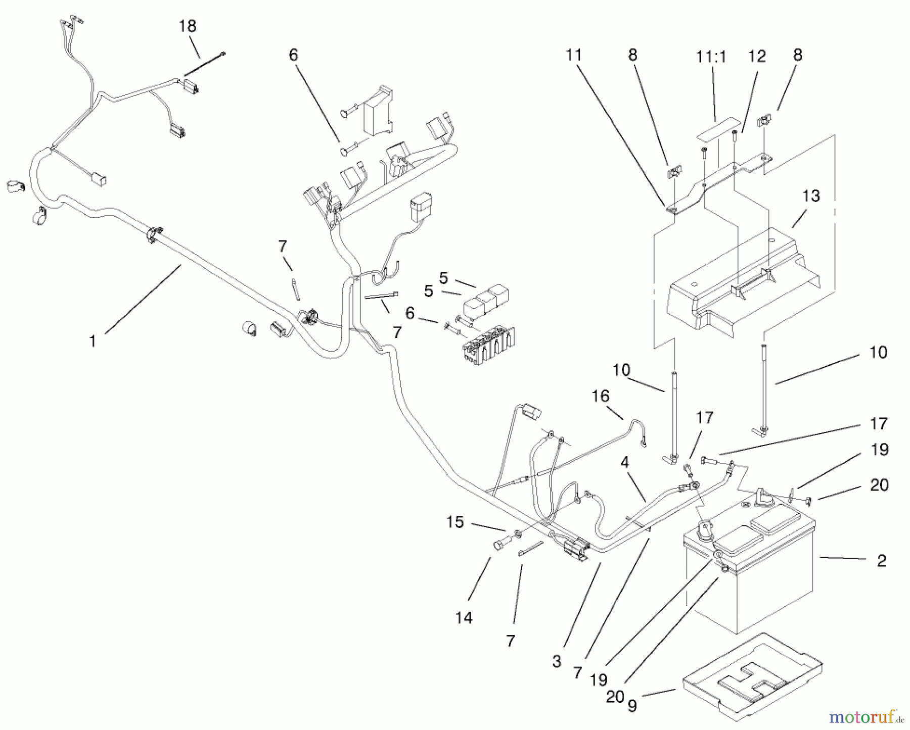  Toro Neu Mowers, Lawn & Garden Tractor Seite 1 73542 (520xi) - Toro 520xi Garden Tractor, 2000 (200000001-200999999) ELECTRICAL ASSEMBLY (MODEL NO. 73471 ONLY)