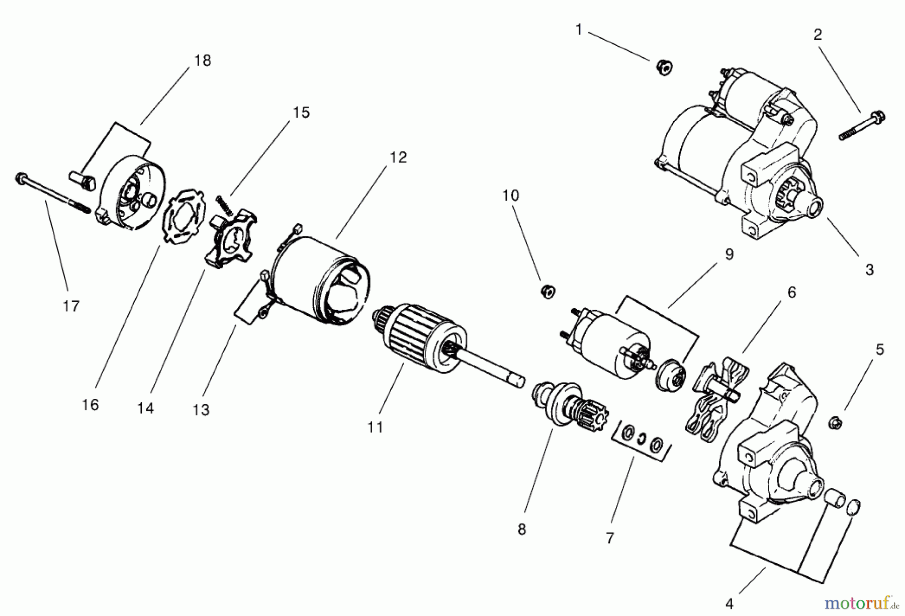  Toro Neu Mowers, Lawn & Garden Tractor Seite 1 73542 (520xi) - Toro 520xi Garden Tractor, 2000 (200000001-200999999) GROUP 7-STARTING SYSTEM (MODELS 73542 & 73570)