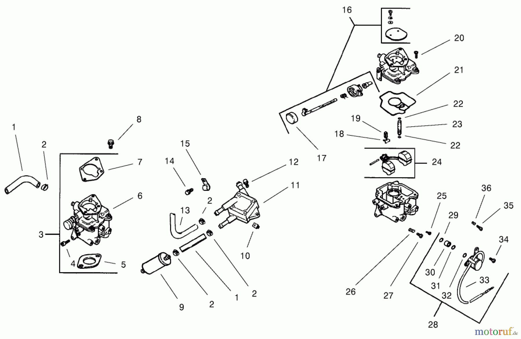  Toro Neu Mowers, Lawn & Garden Tractor Seite 1 73570 (520xi) - Toro 520xi Garden Tractor, 2000 (200000001-200999999) GROUP 8-FUEL SYSTEM (MODEL 73471 ONLY)