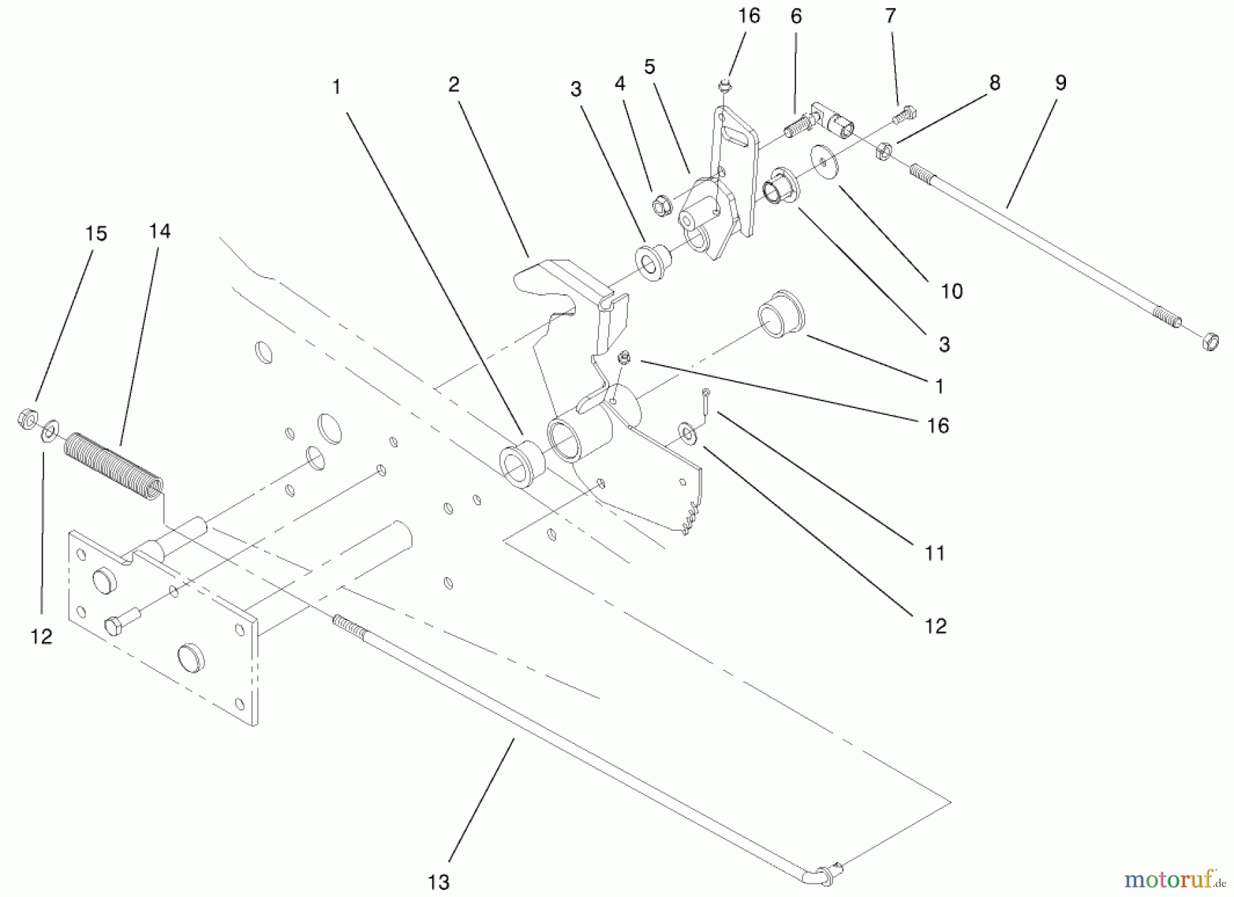  Toro Neu Mowers, Lawn & Garden Tractor Seite 1 73542 (520xi) - Toro 520xi Garden Tractor, 2000 (200000001-200999999) LOWER PARKING BRAKE ASSEMBLY