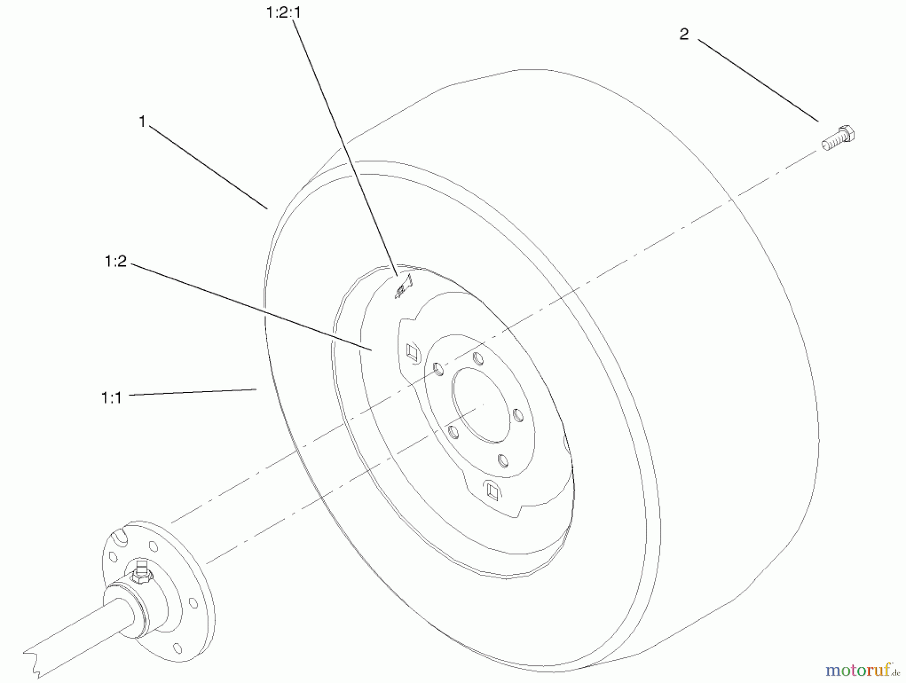  Toro Neu Mowers, Lawn & Garden Tractor Seite 1 73542 (520xi) - Toro 520xi Garden Tractor, 2001 (210000001-210999999) WHEEL ASSEMBLY