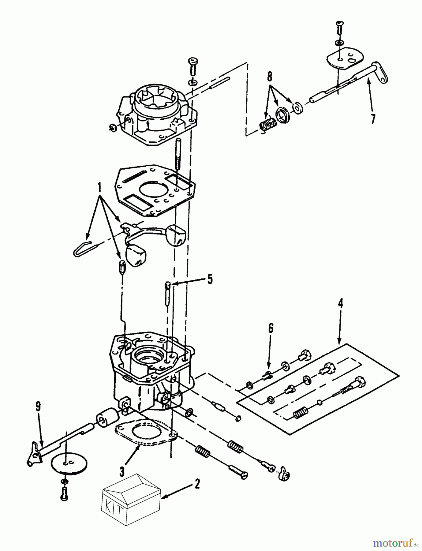  Toro Neu Mowers, Lawn & Garden Tractor Seite 1 73501 (520-H) - Toro 520-H Garden Tractor, 1993 (39000001-39999999) CARBURETOR COMPONENTS-GASOLINE