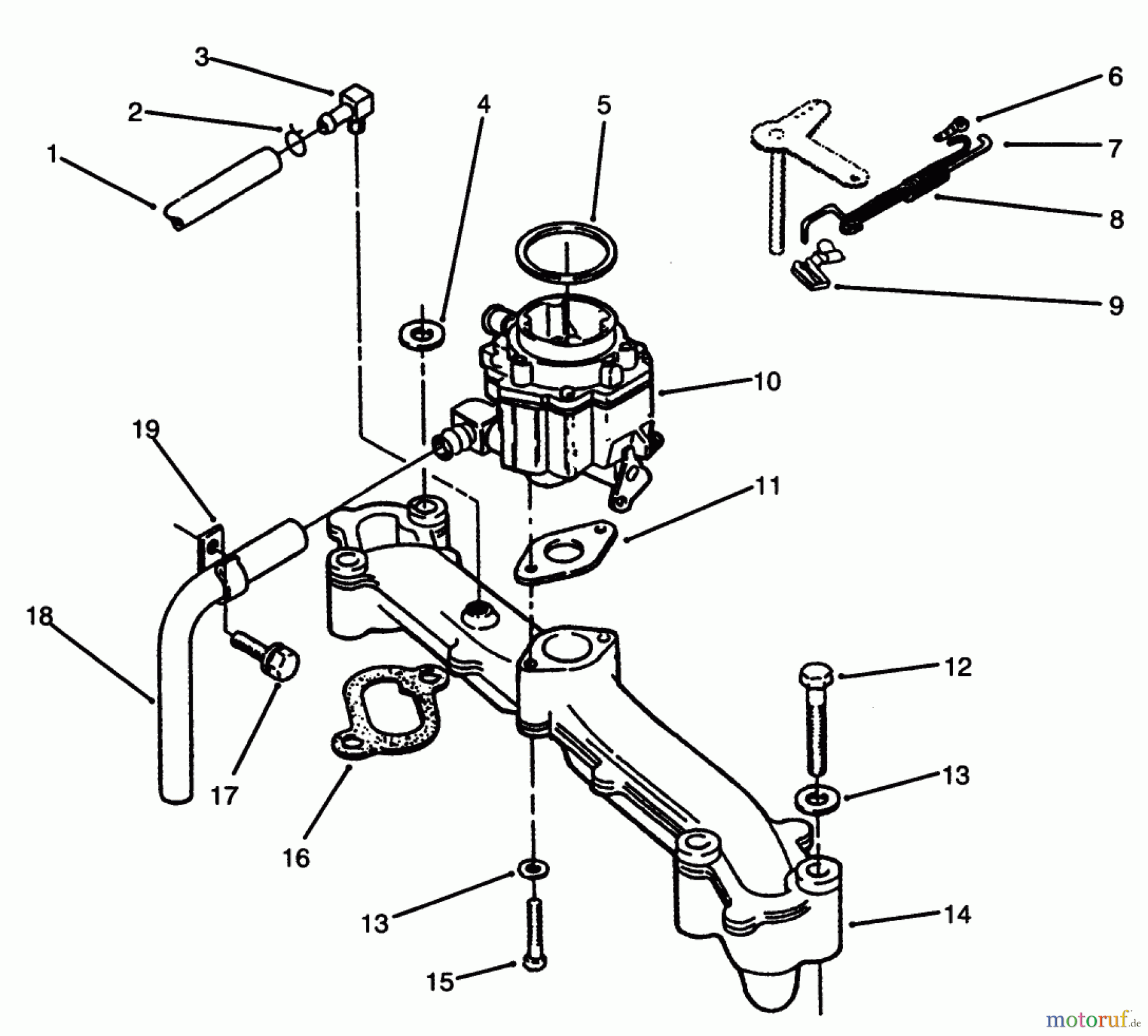  Toro Neu Mowers, Lawn & Garden Tractor Seite 1 73501 (520-H) - Toro 520-H Garden Tractor, 1996 (69000001-69999999) INTAKE MANIFOLD