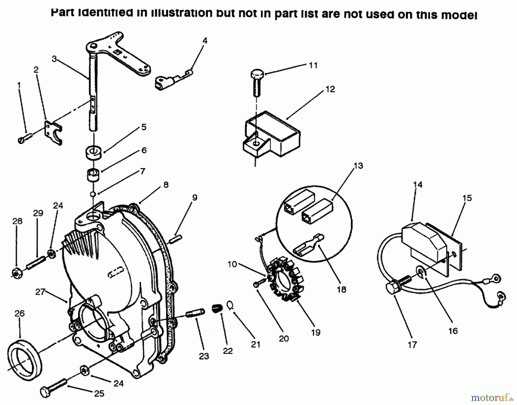  Toro Neu Mowers, Lawn & Garden Tractor Seite 1 73502 (520-H) - Toro 520-H Garden Tractor, 1996 (6900001-6999999) GEAR CASE & IGNITION CONTROLS