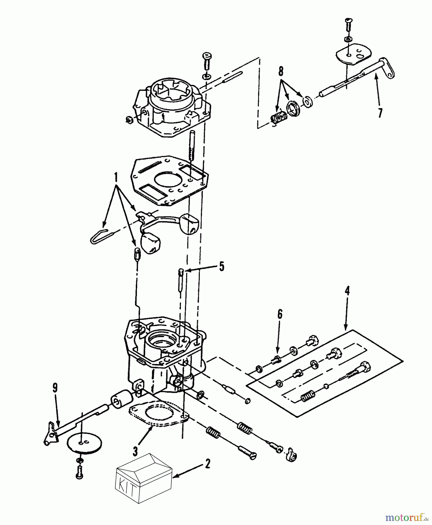  Toro Neu Mowers, Lawn & Garden Tractor Seite 1 73520 (520-H) - Toro 520-H Garden Tractor, 1993 (39000001-39999999) CARBURETOR COMPONENTS-GASOLINE