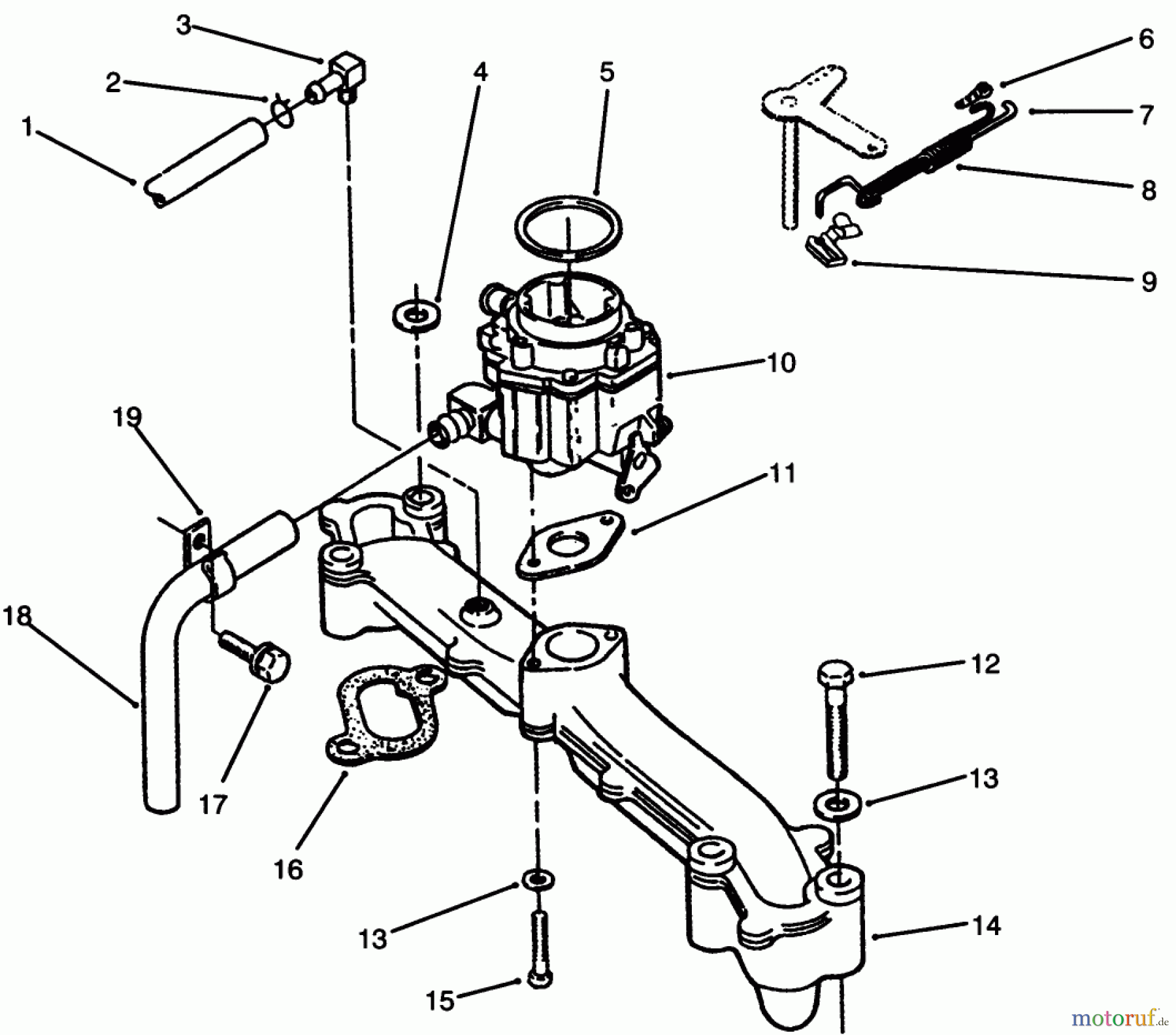  Toro Neu Mowers, Lawn & Garden Tractor Seite 1 73520 (520-H) - Toro 520-H Garden Tractor, 1994 (4900001-4999999) INTAKE MANIFOLD