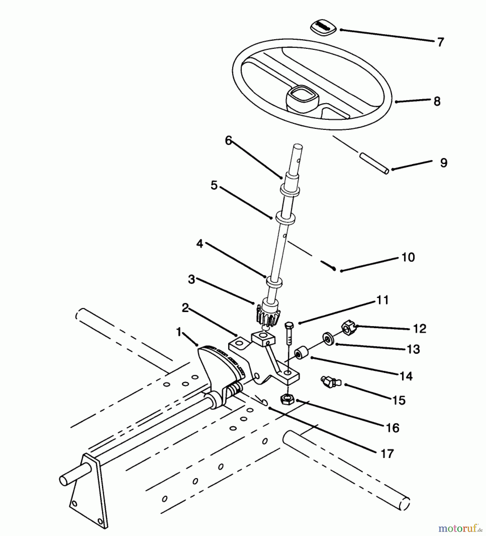  Toro Neu Mowers, Lawn & Garden Tractor Seite 1 73520 (520-H) - Toro 520-H Garden Tractor, 1994 (4900001-4999999) STEERING GEAR ASSEMBLY