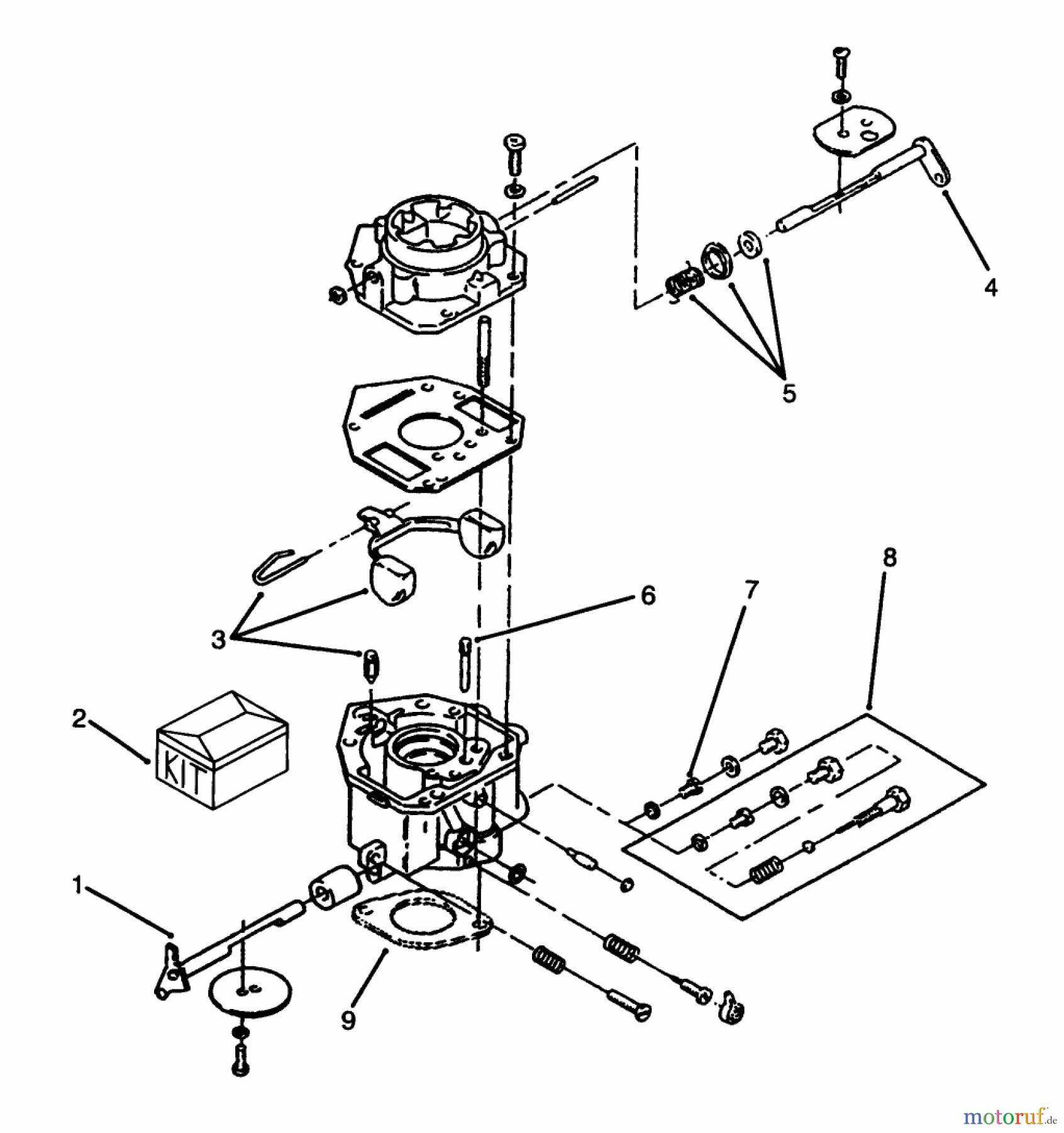  Toro Neu Mowers, Lawn & Garden Tractor Seite 1 73520 (520-H) - Toro 520-H Garden Tractor, 1995 (5900178-5999999) CARBURETOR ASSEMBLY