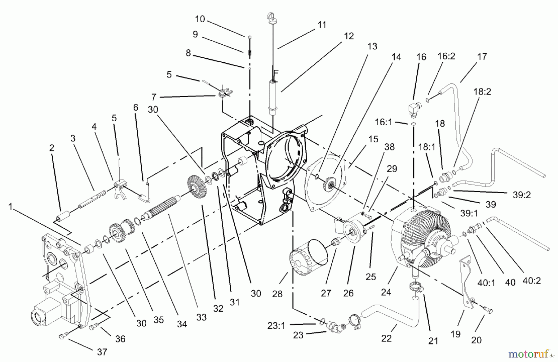  Toro Neu Mowers, Lawn & Garden Tractor Seite 1 73542 (520xi) - Toro 520xi Garden Tractor, 2004 (240000001-240999999) HYDRO TRANSAXLE ASSEMBLY