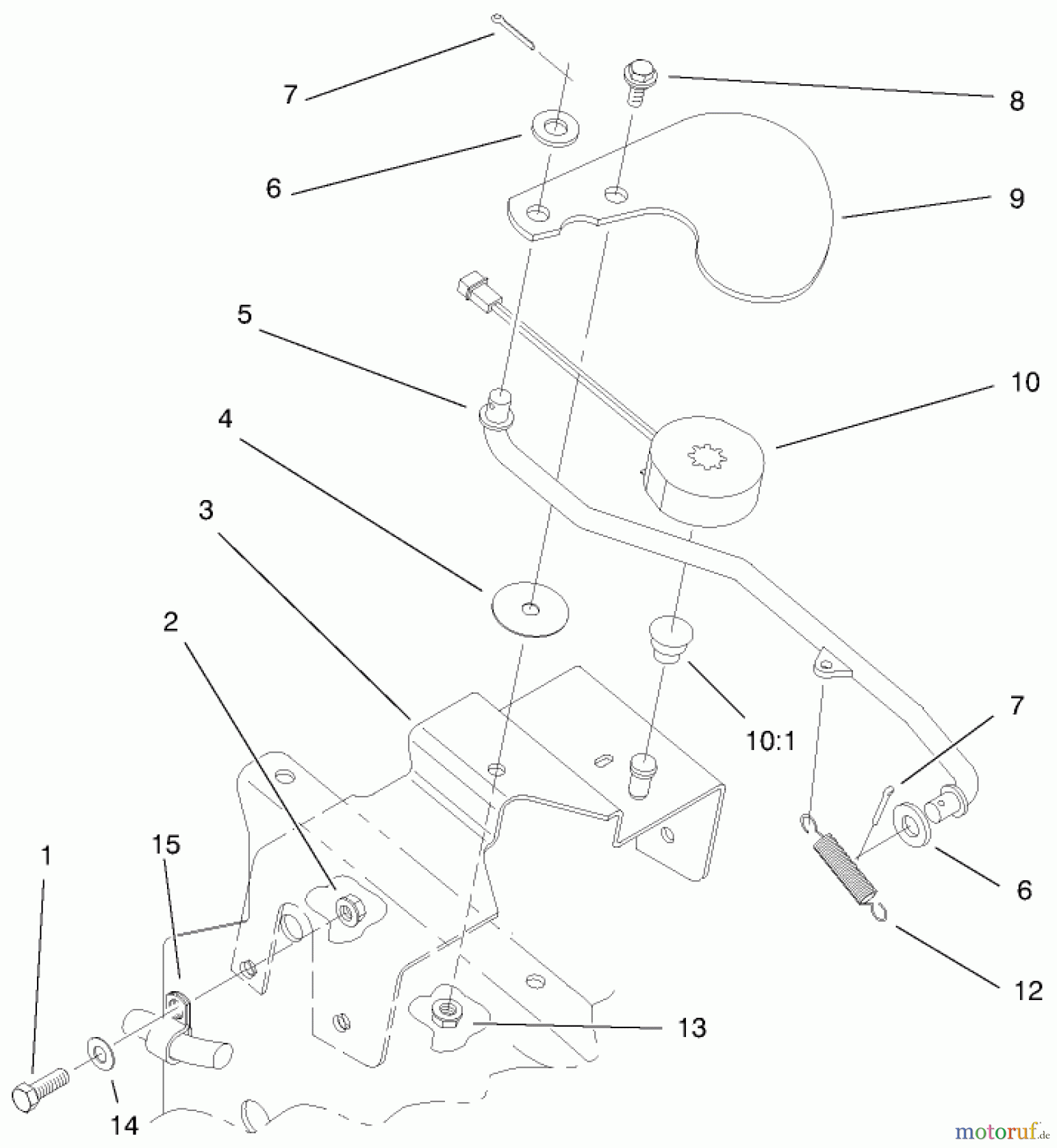  Toro Neu Mowers, Lawn & Garden Tractor Seite 1 73546 (520Lxi) - Toro 520Lxi Garden Tractor, 1998 (8900001-8999999) CRUISE CONTROL ASSEMBLY